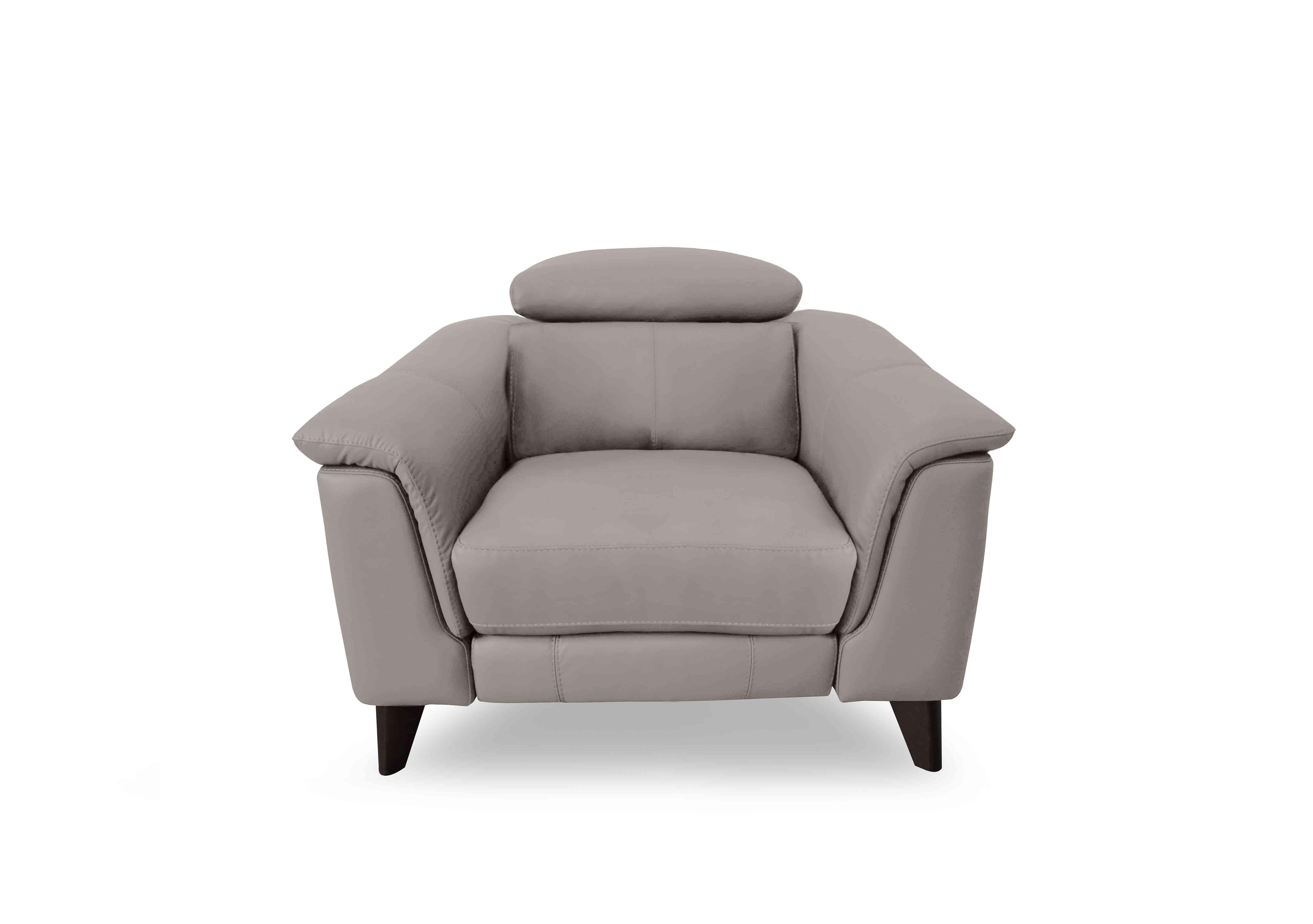 Wade Leather Chair in Bv-946b Silver Grey on Furniture Village