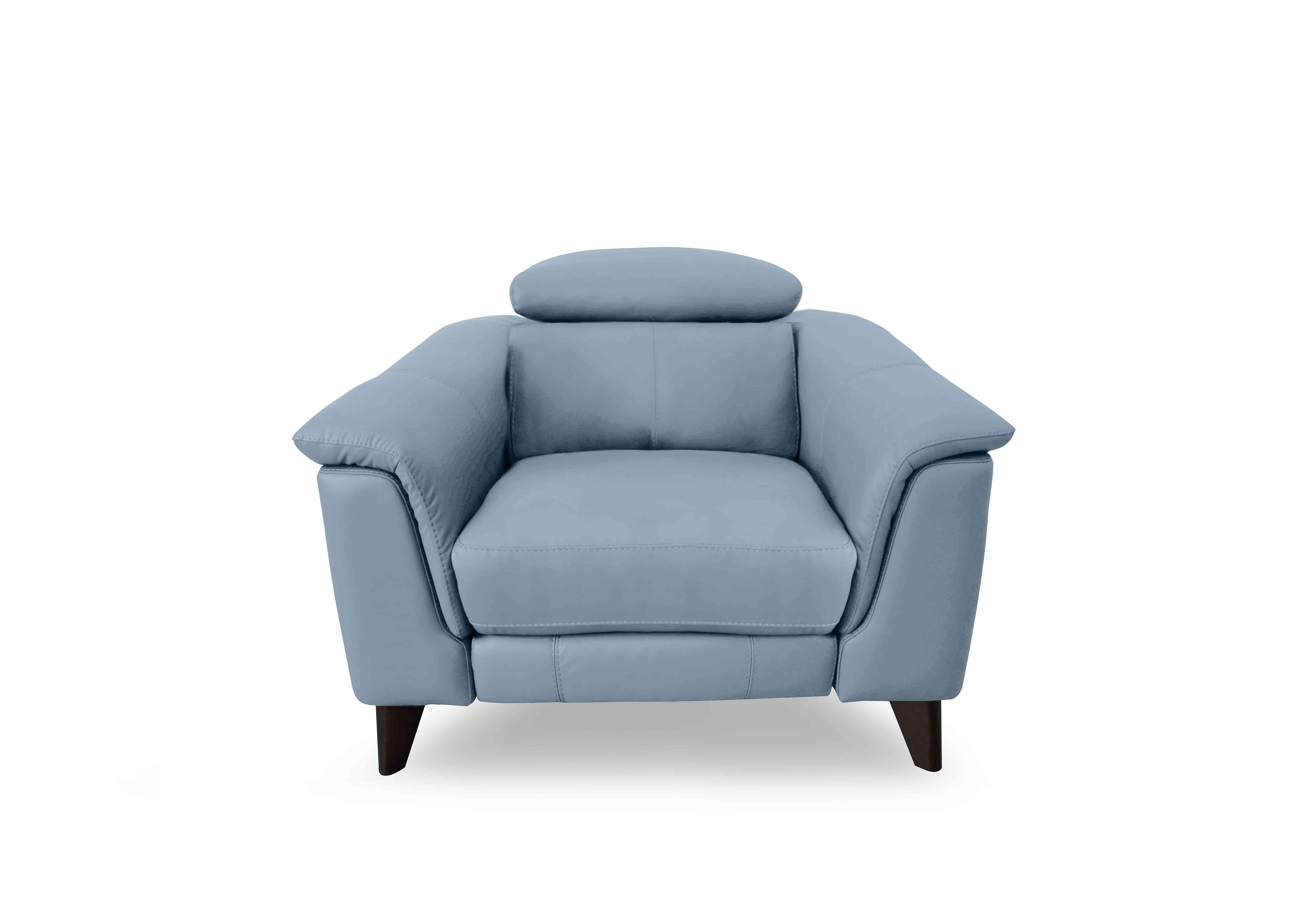 Wade Leather Chair in Nc-026e Pearl Blue on Furniture Village