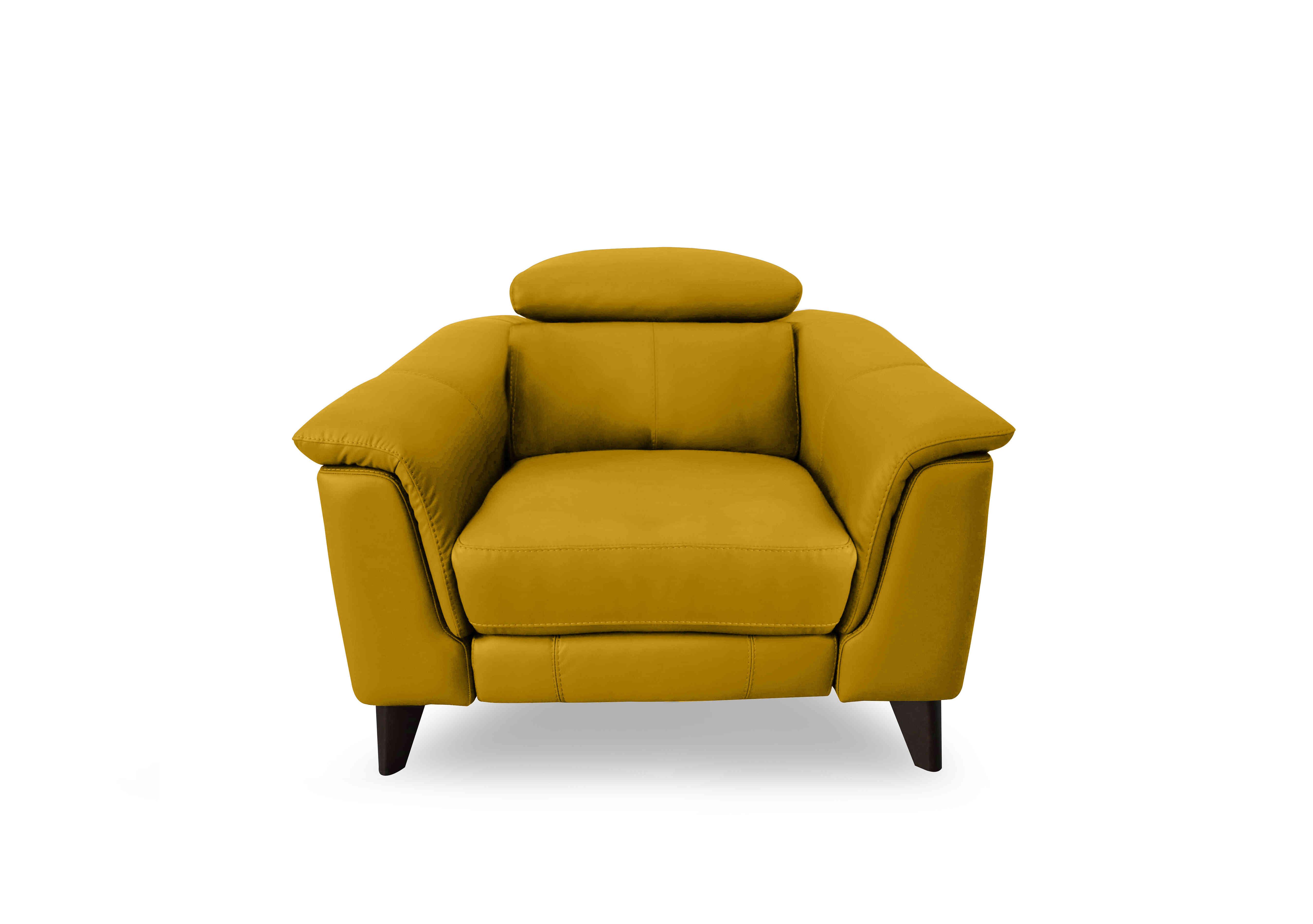 Wade Leather Chair in Nw-663e Yellow on Furniture Village
