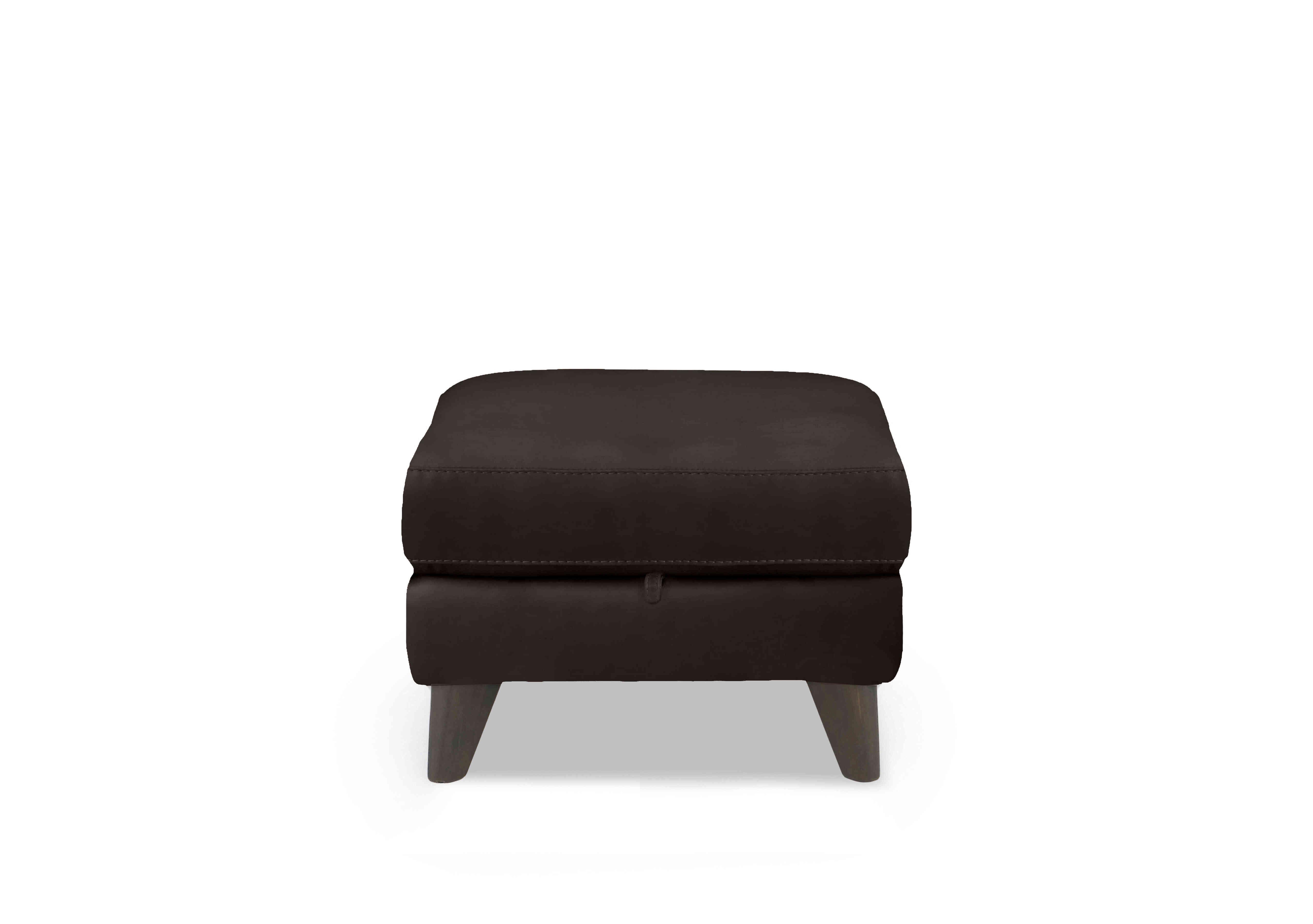 Wade Leather Storage Footstool in Bv-1748 Dark Chocolate on Furniture Village