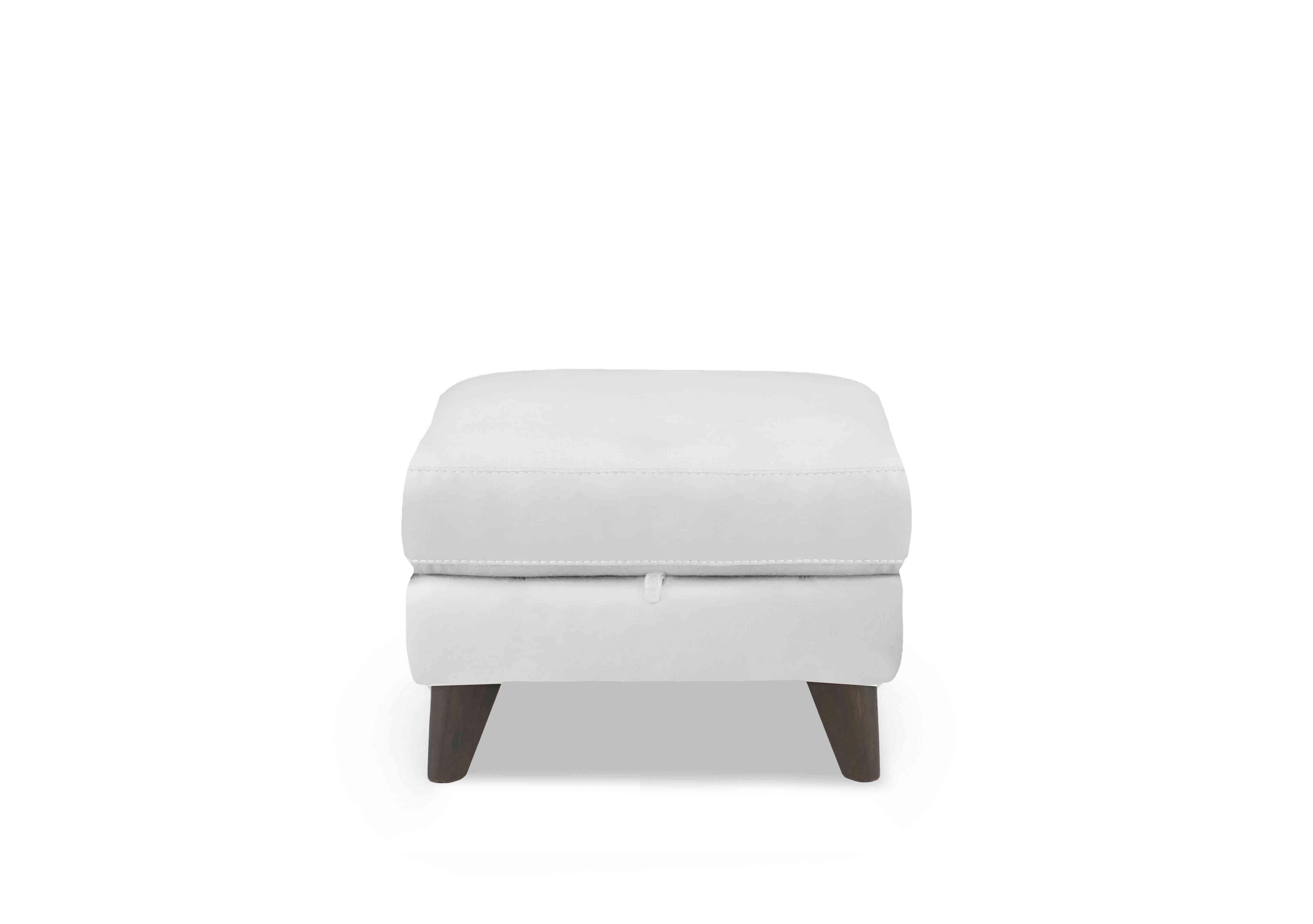 Wade Leather Storage Footstool in Bv-744d Star White on Furniture Village