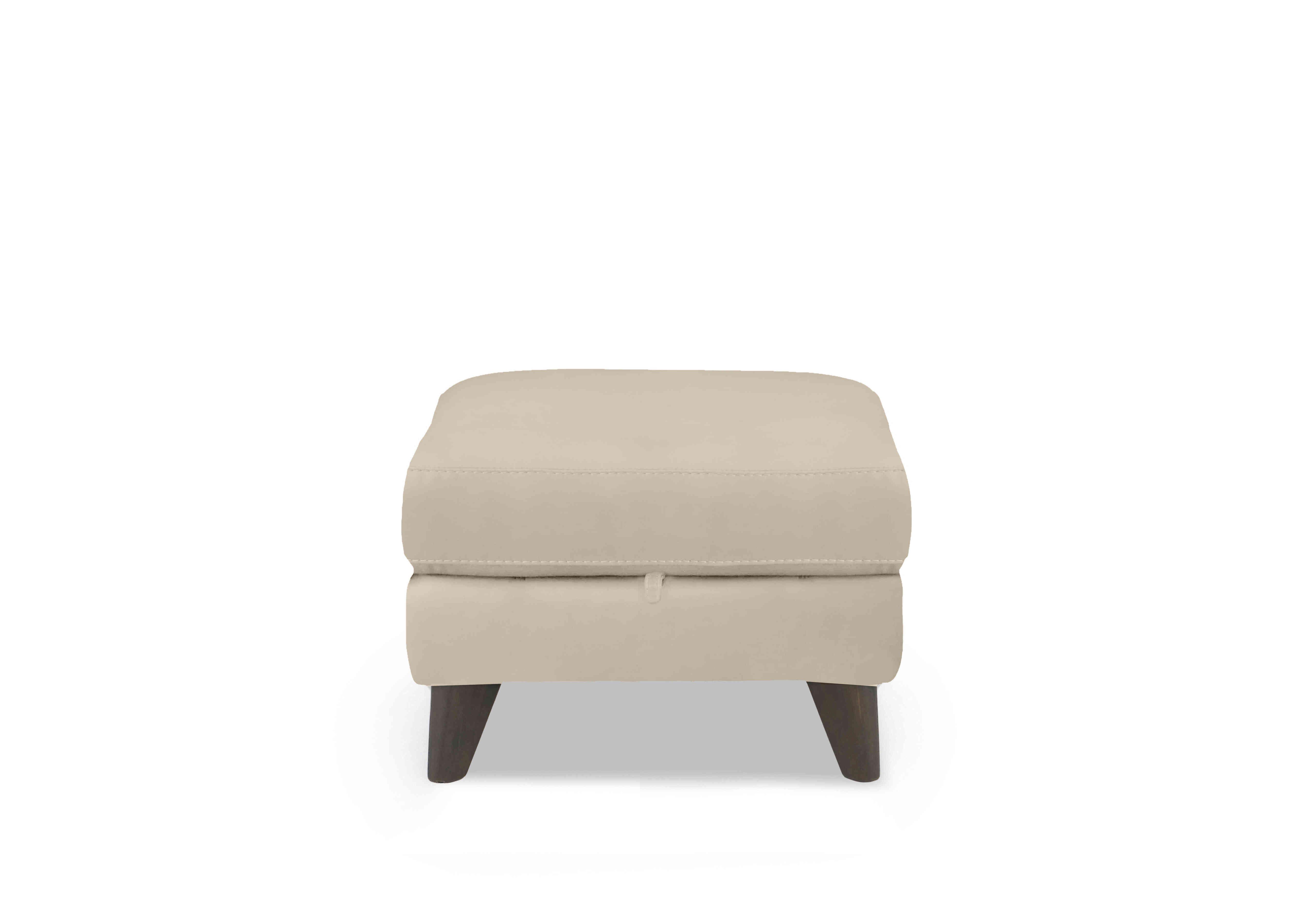 Wade Leather Storage Footstool in Bv-862c Bisque on Furniture Village