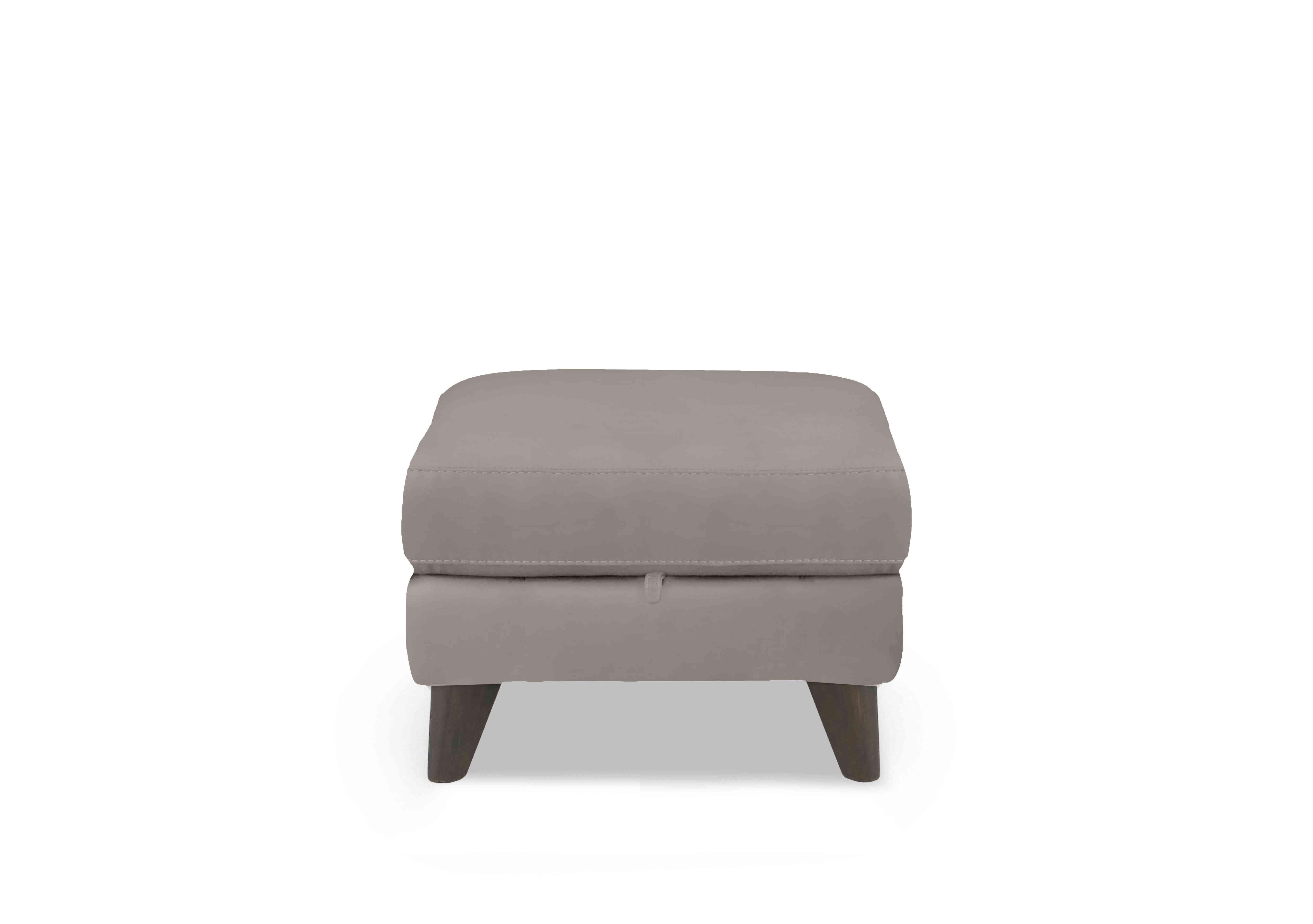 Wade Leather Storage Footstool in Bv-946b Silver Grey on Furniture Village