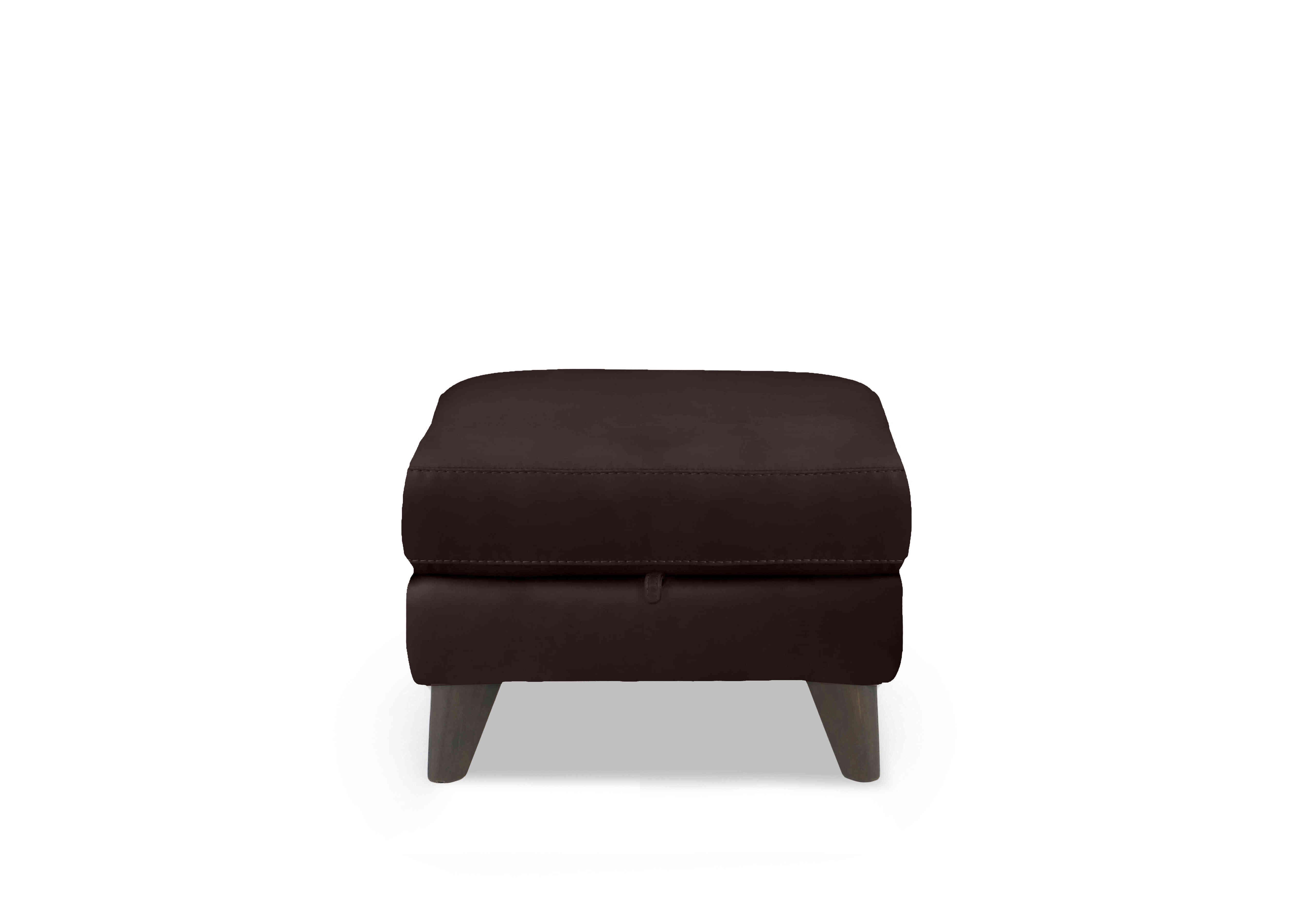 Wade Leather Storage Footstool in Hw-886c Espresso on Furniture Village