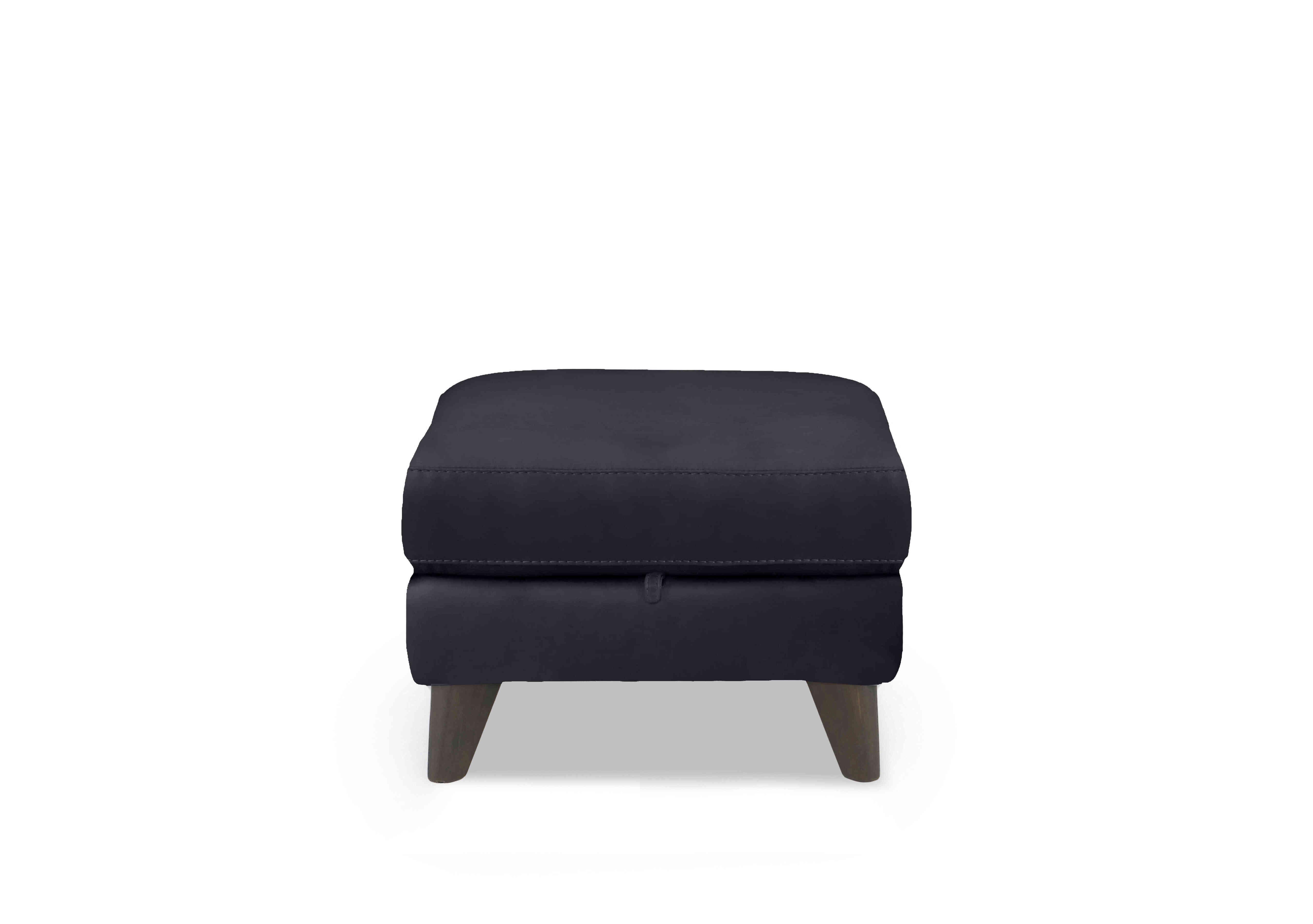 Wade Leather Storage Footstool in Hw-887c Black on Furniture Village