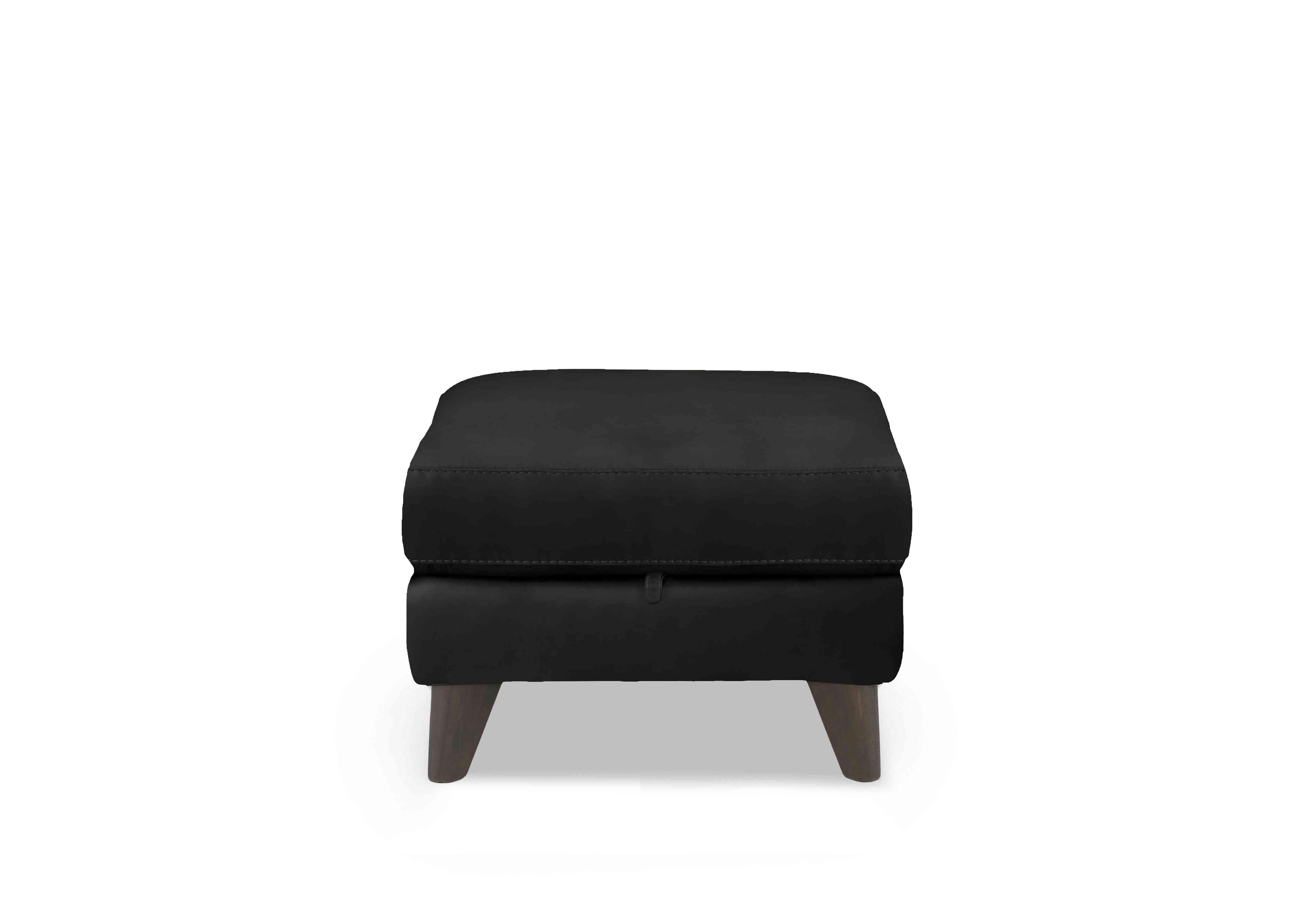Wade Leather Storage Footstool in Nc-023c Black on Furniture Village