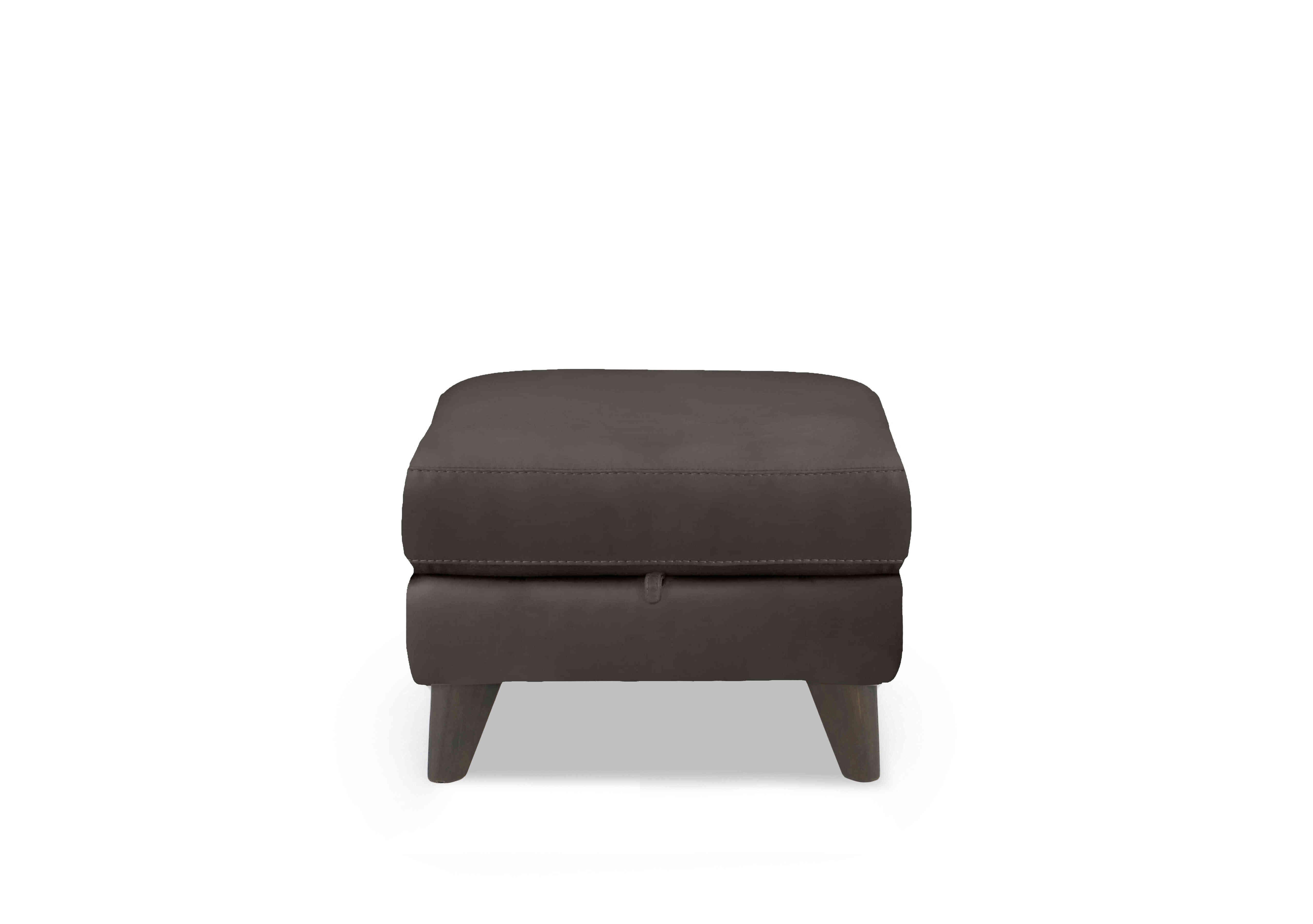 Wade Leather Storage Footstool in Nc-088e Charcoal Grey on Furniture Village