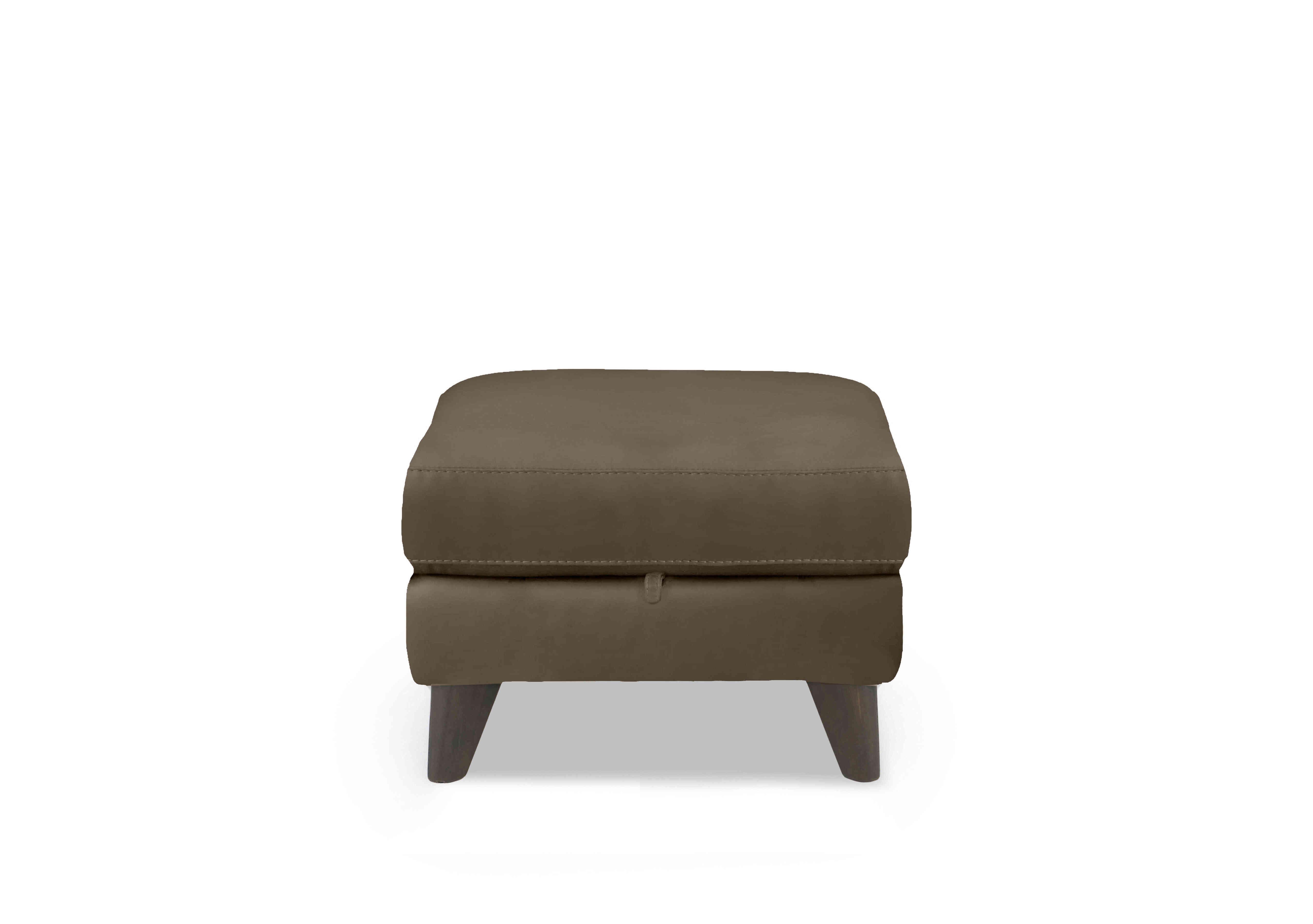Wade Leather Storage Footstool in Nw-513e Bark on Furniture Village