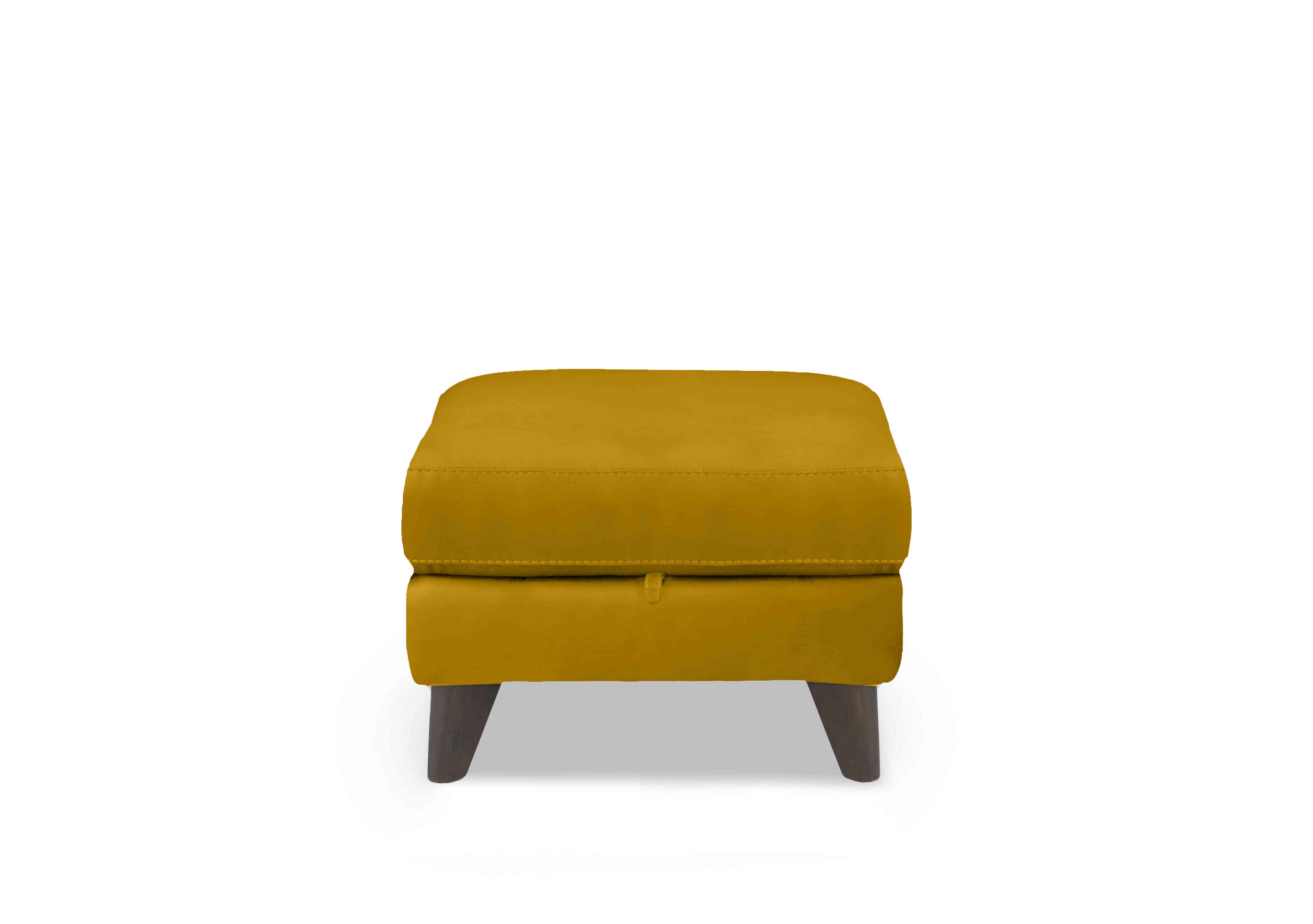 Wade Leather Storage Footstool in Nw-663e Yellow on Furniture Village