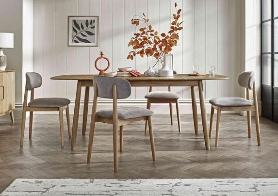 Stockholm Extending Dining Table with Wooden Dining Chairs