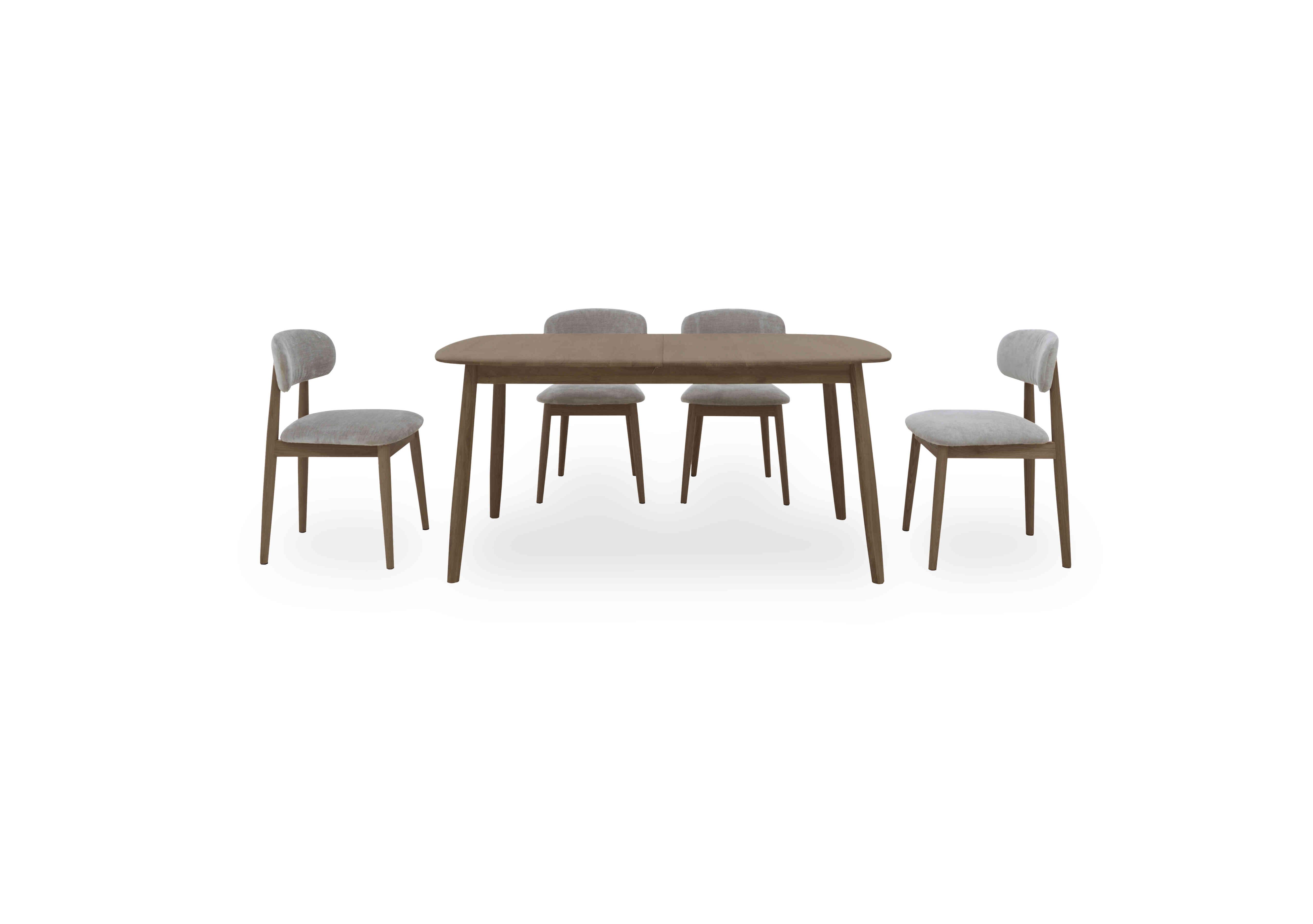 Stockholm Extending Dining Table with 4 Wooden Dining Chairs in Dark Oak on Furniture Village
