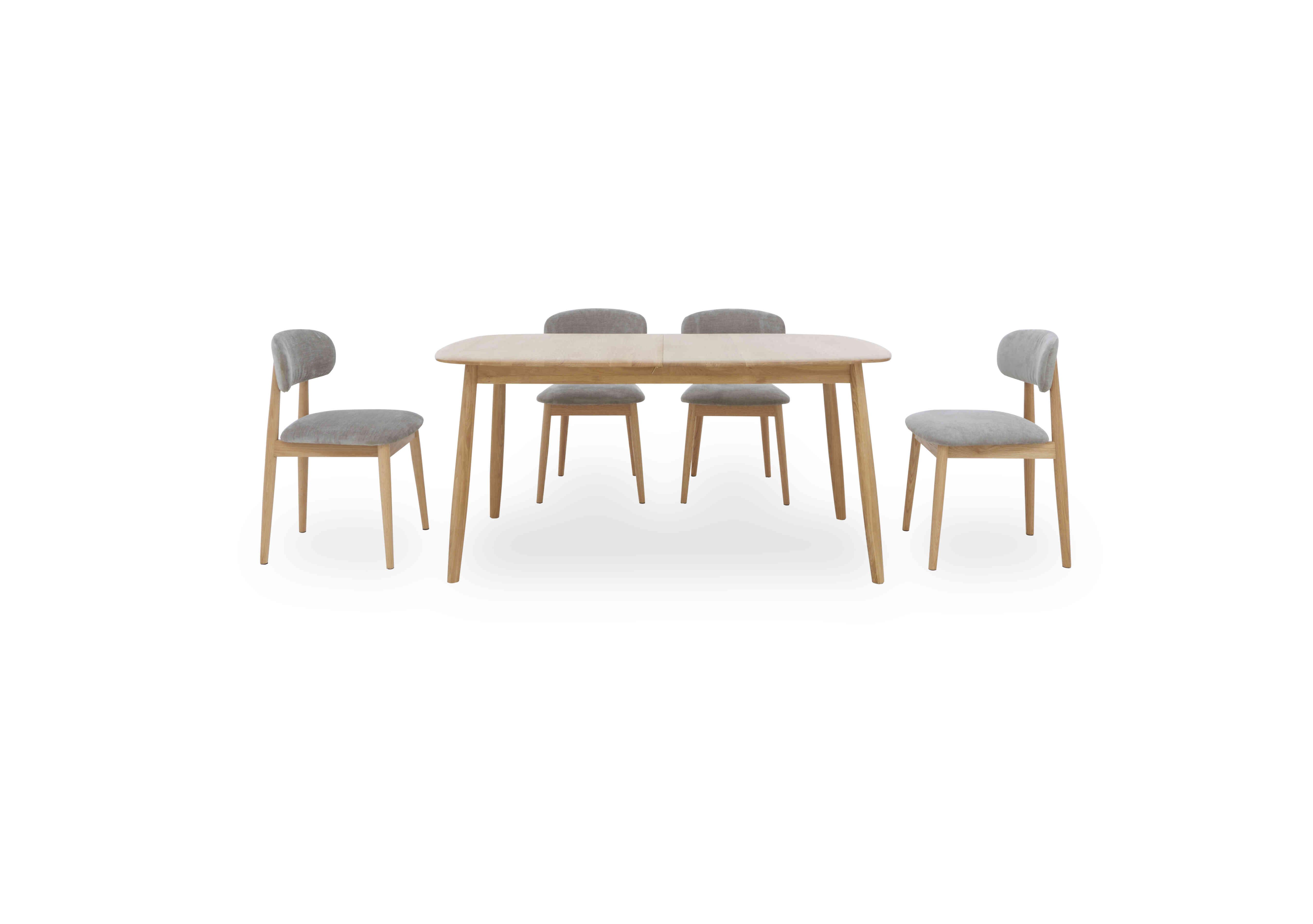 Stockholm Extending Dining Table with 4 Wooden Dining Chairs in Light Oak on Furniture Village