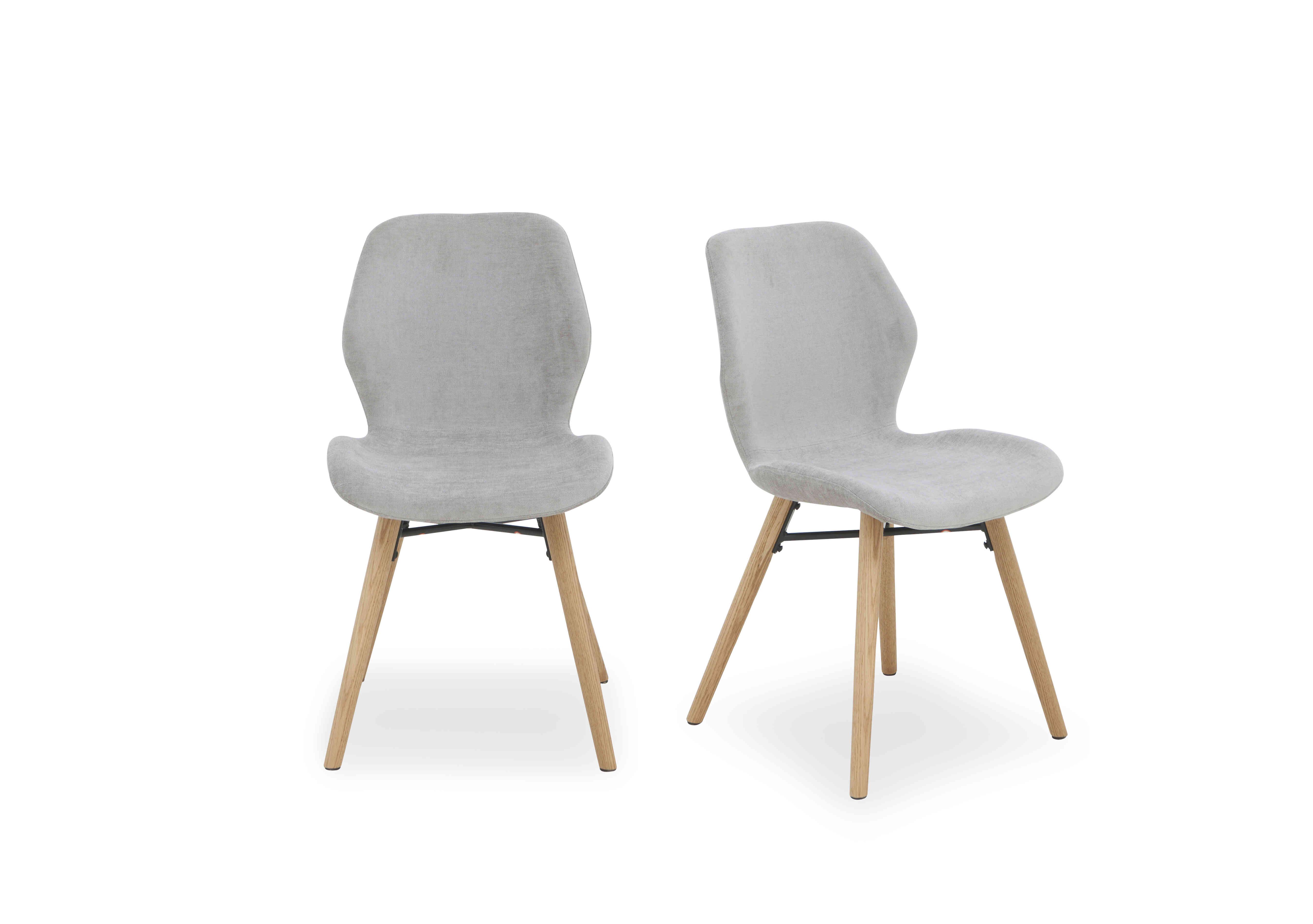 Stockholm Pair of Upholstered Dining Chairs in Light Oak on Furniture Village