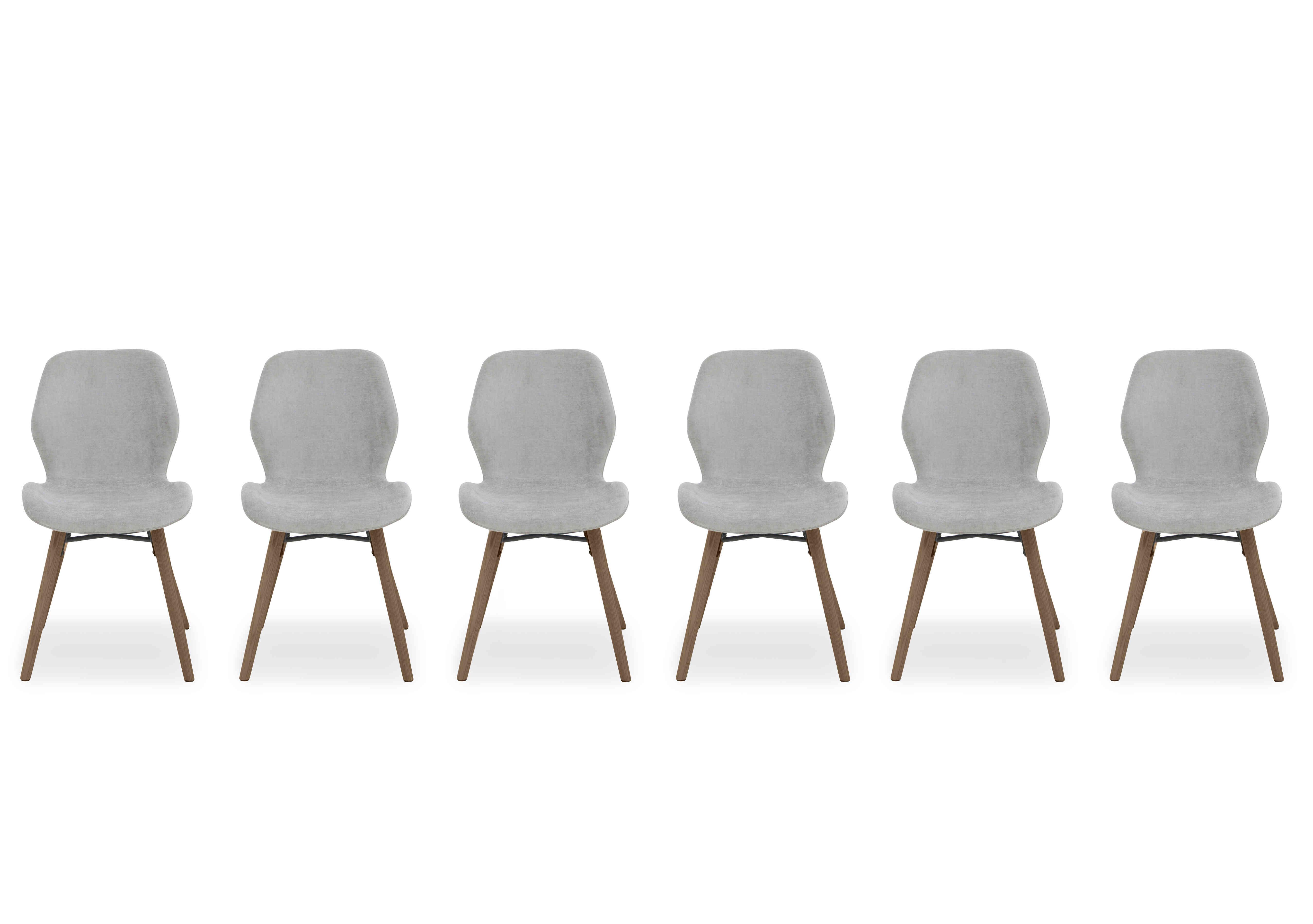 Stockholm Set of 6 Upholstered Dining Chairs in Dark Oak on Furniture Village