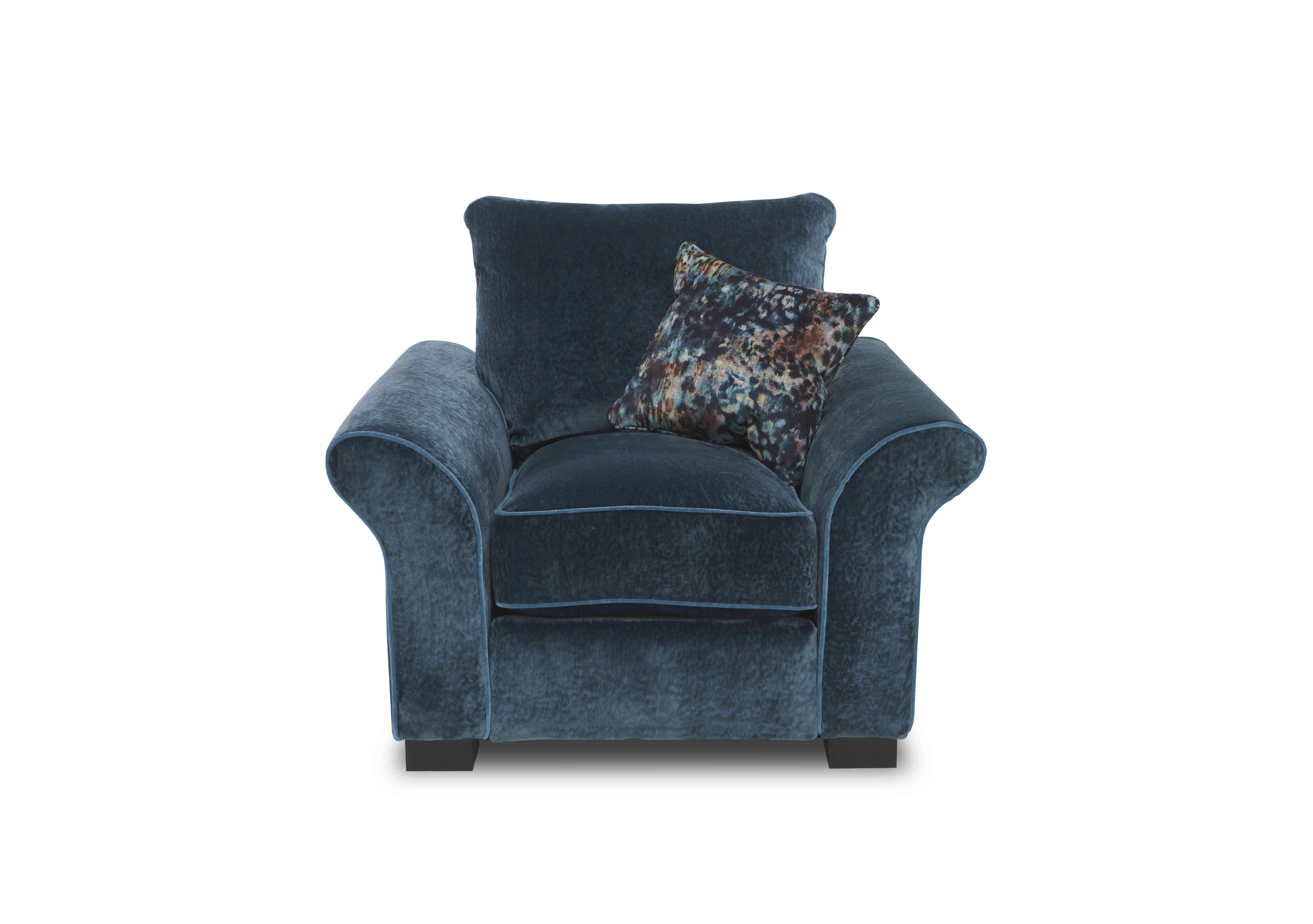 Modern Classics Hyde Park Chair in Remini Petrol Blue Cp Mf on Furniture Village