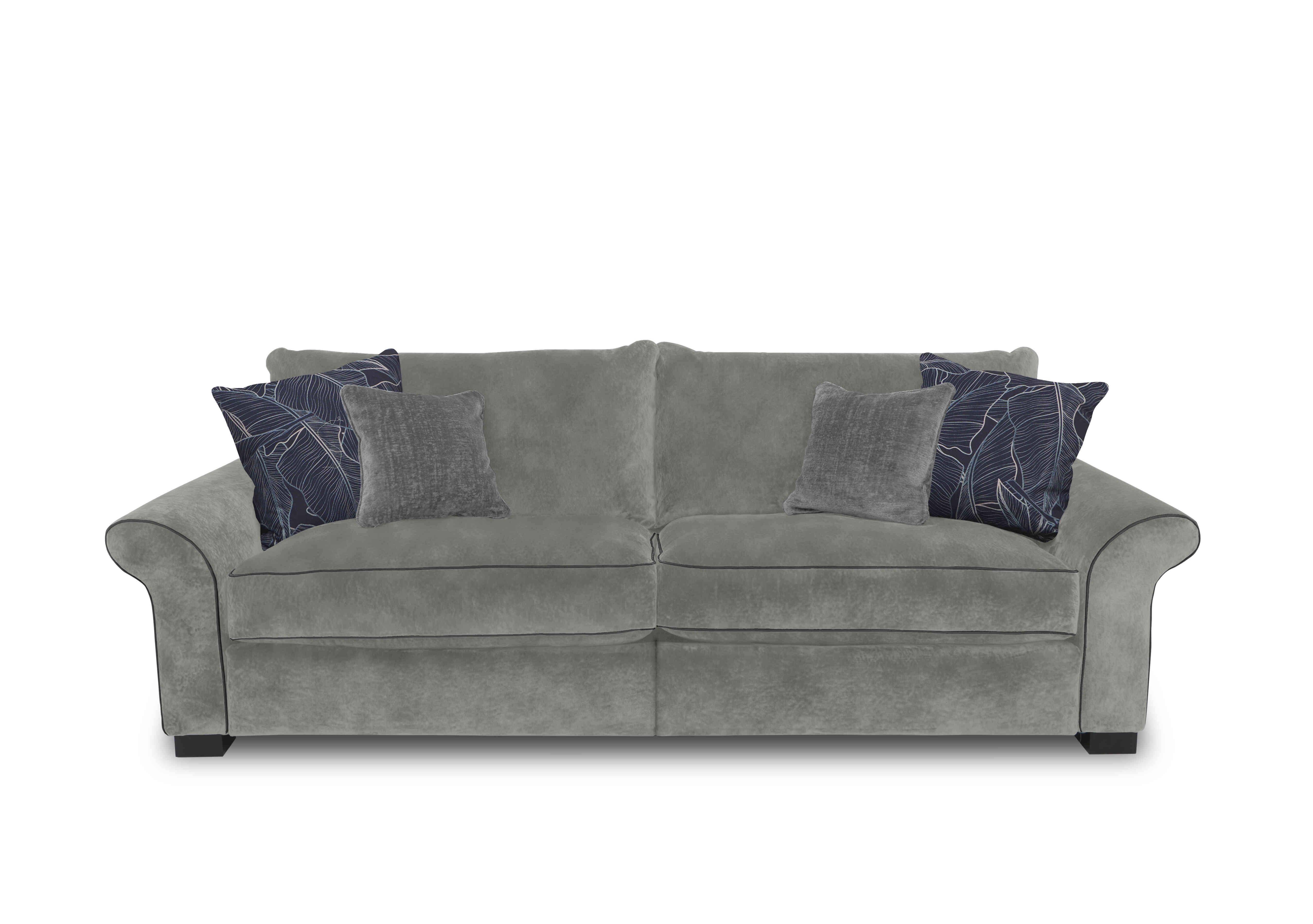 Modern Classics Hyde Park 4 Seater Split Frame Sofa in Verona Silver Cp Mf on Furniture Village