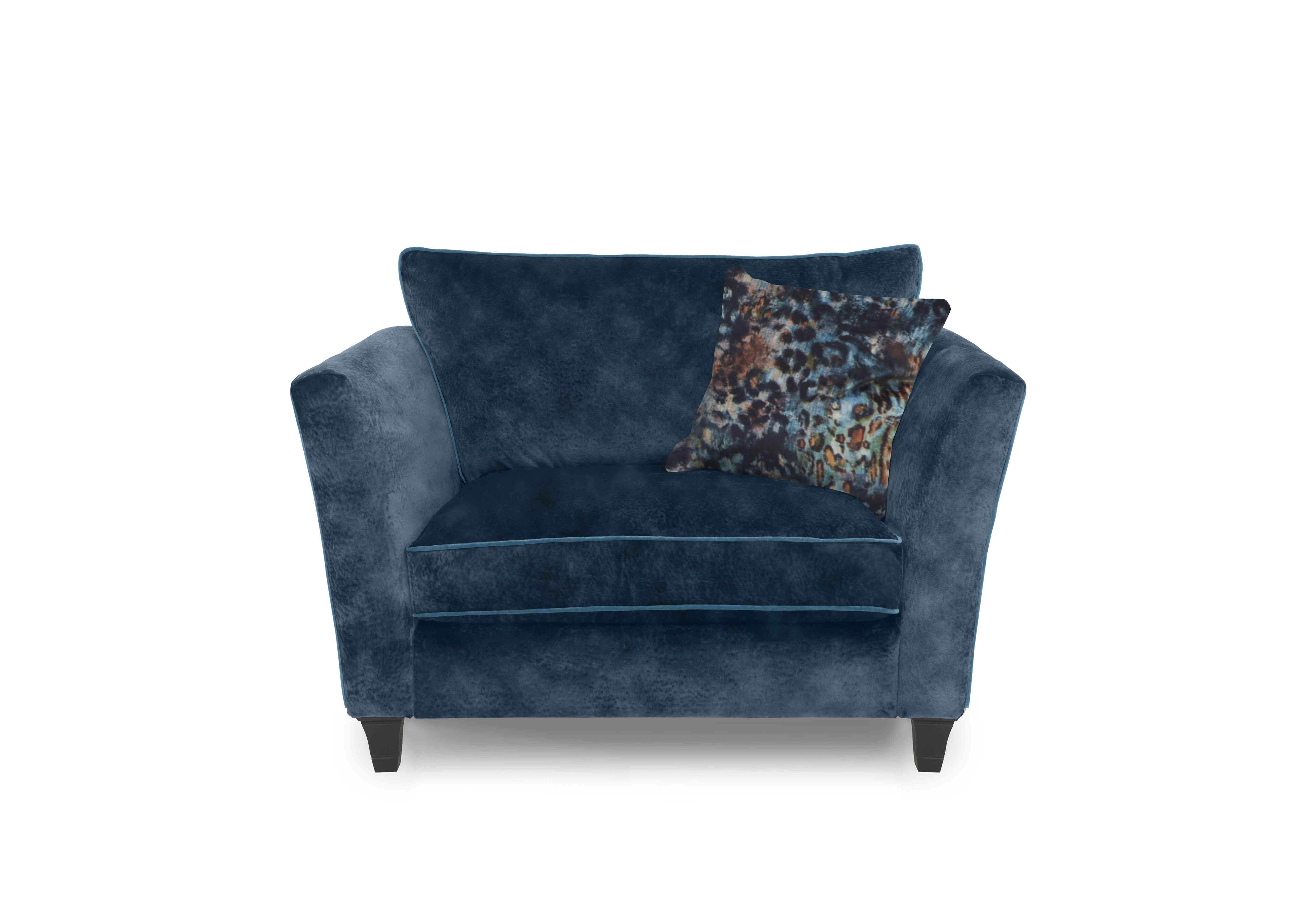 Modern Classics Victoria Park Snuggler in Verona Petrol Blue Cp Mf on Furniture Village