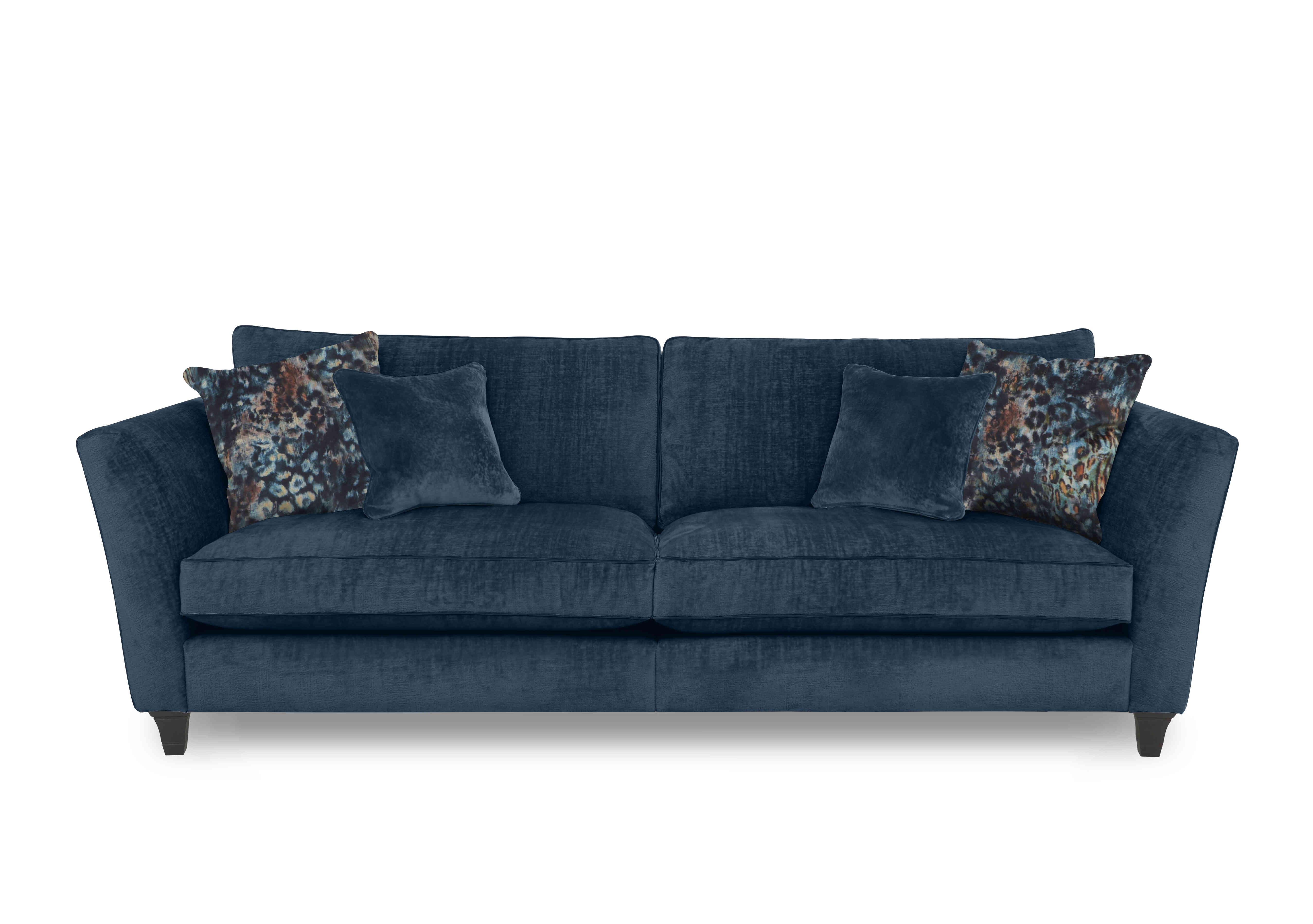 Modern Classics Victoria Park 4 Seater Split Frame Sofa in Remini Petrol Blue Sp Mf on Furniture Village