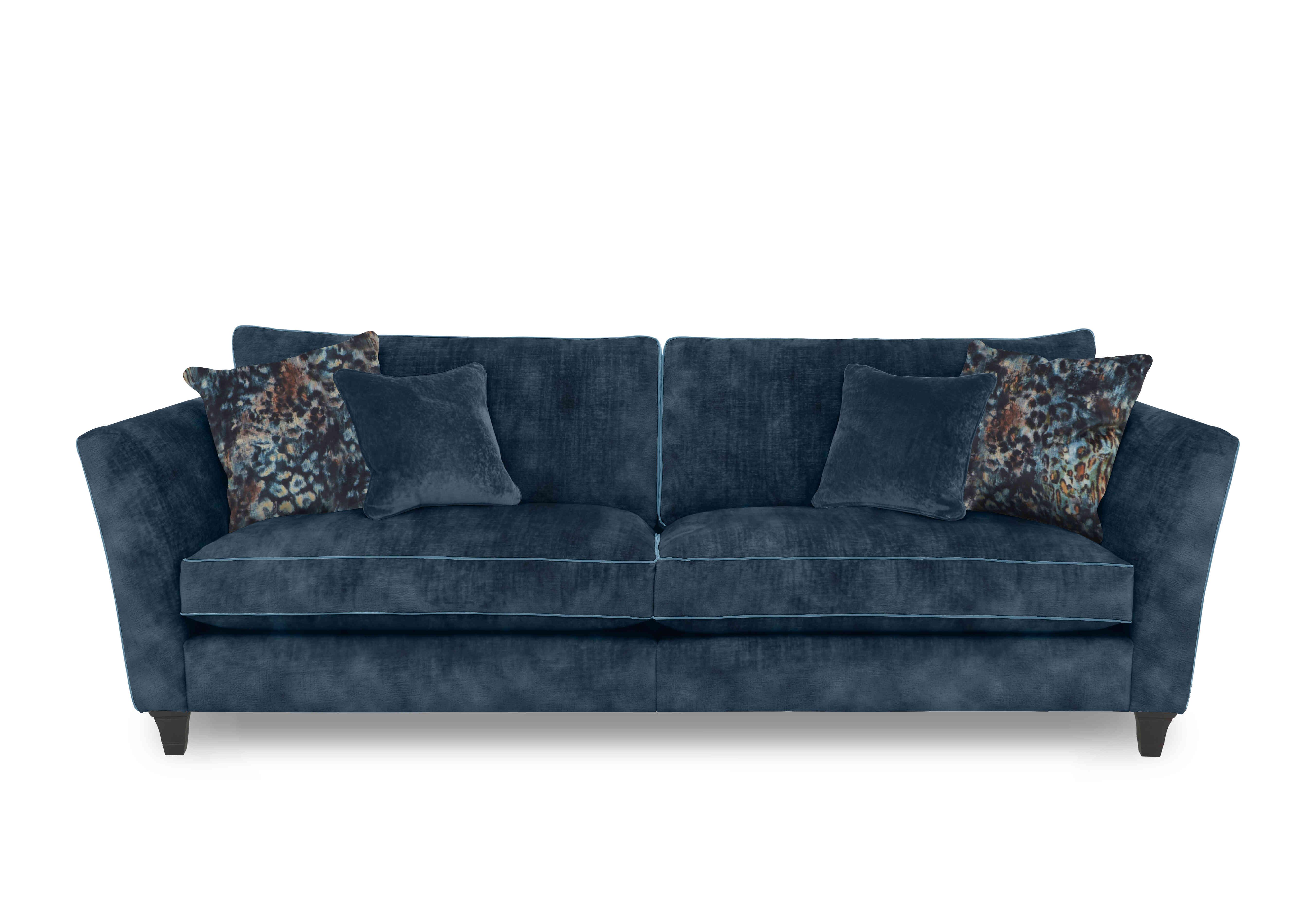 Modern Classics Victoria Park 4 Seater Split Frame Sofa in Verona Petrol Blue Cp Mf on Furniture Village