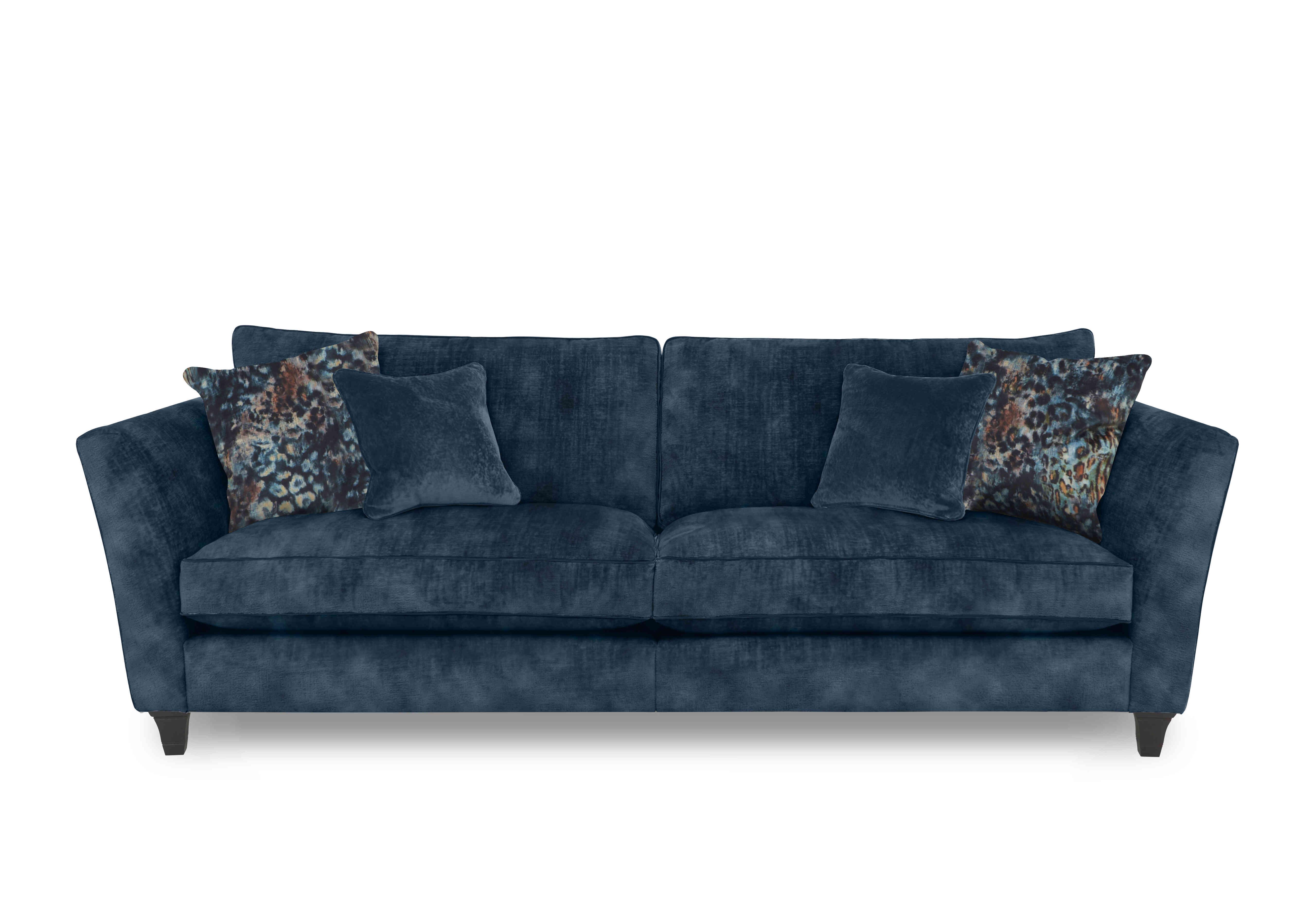 Modern Classics Victoria Park 4 Seater Split Frame Sofa in Verona Petrol Blue Sp Mf on Furniture Village