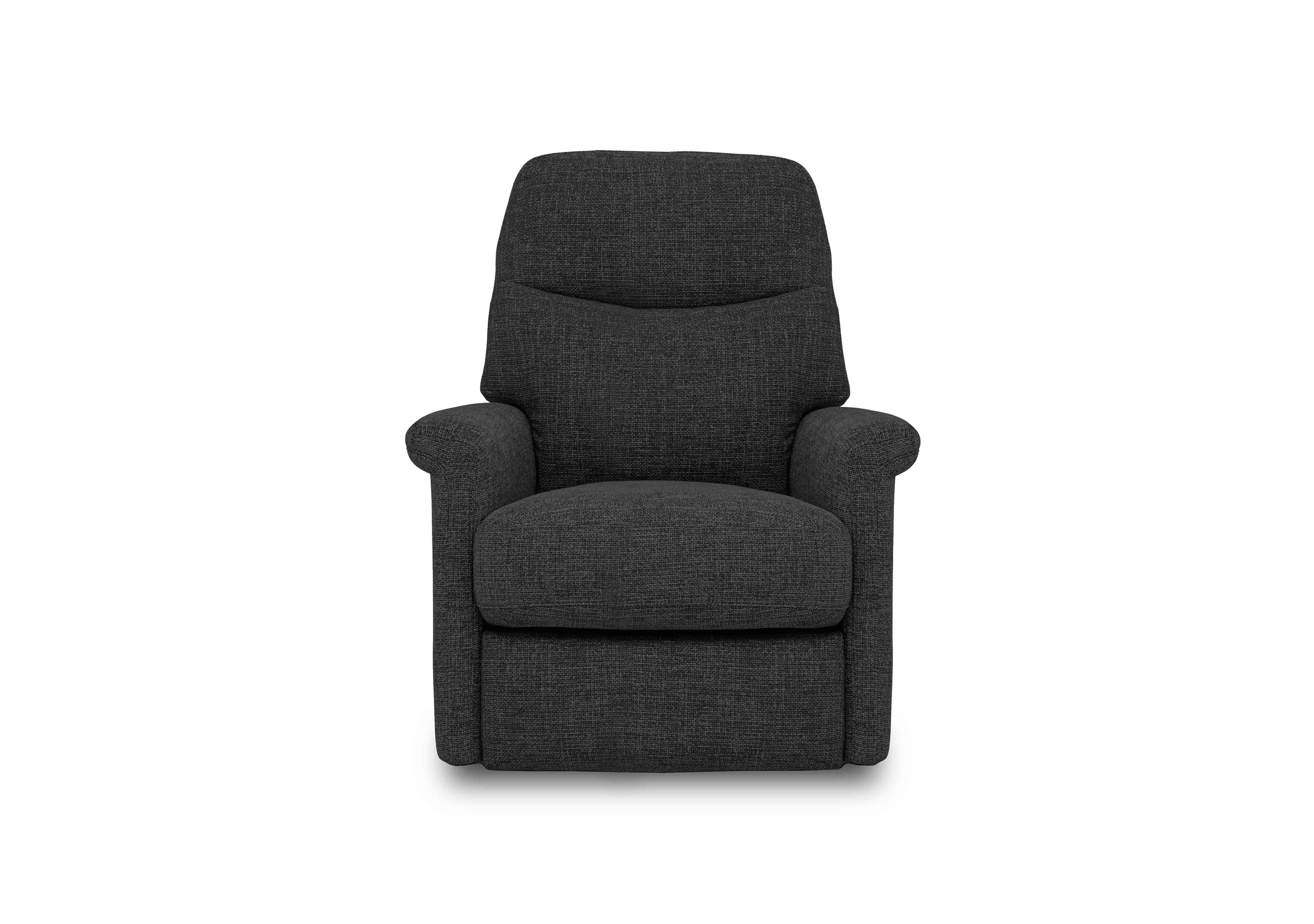 Compact Collection Lille Fabric Rocker Swivel Chair with Power Recliner in Fab-Cac-R463 Black Mica on Furniture Village