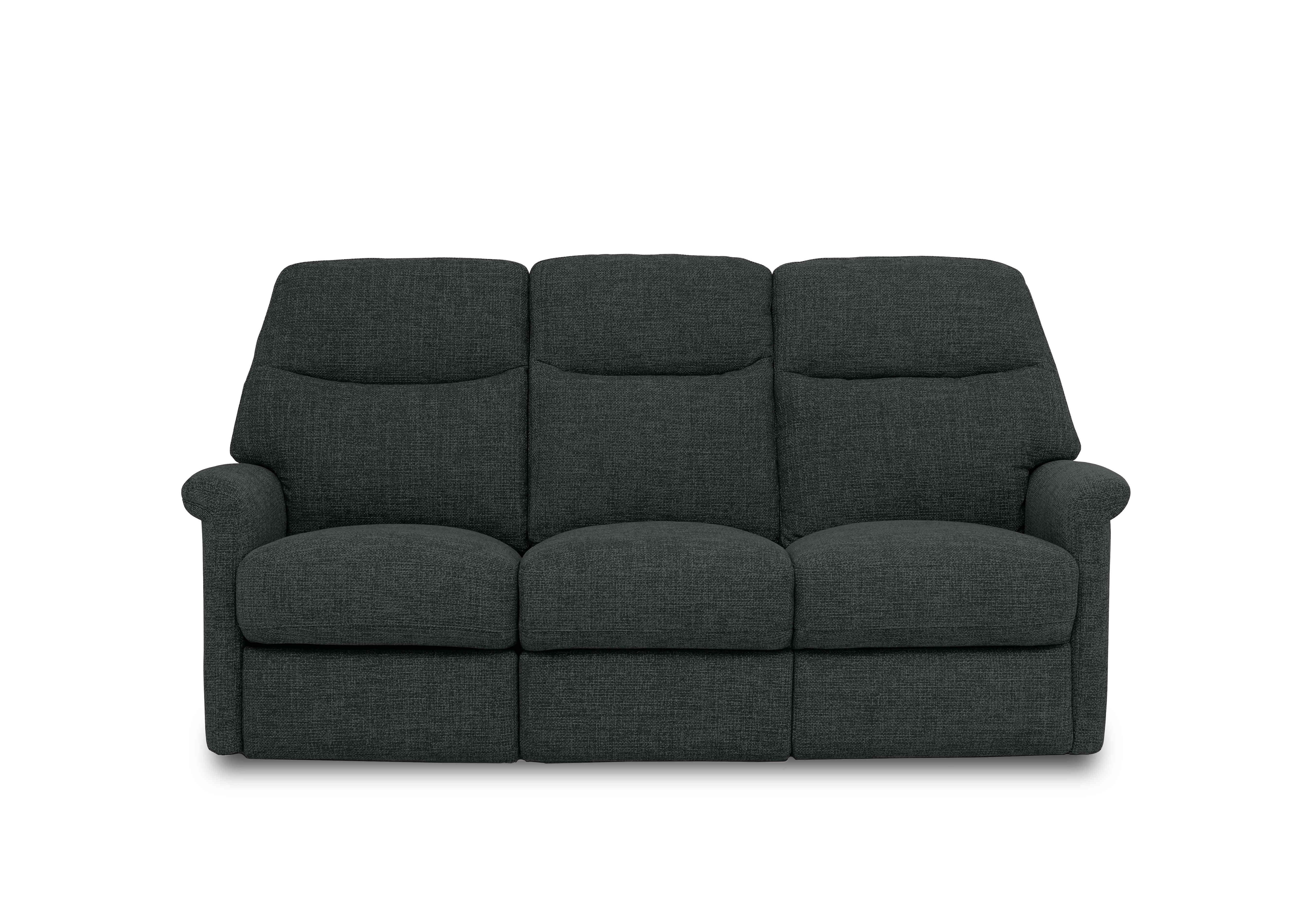 Compact Collection Lille 3 Seater Fabric Sofa in Fab-Cac-R463 Black Mica on Furniture Village