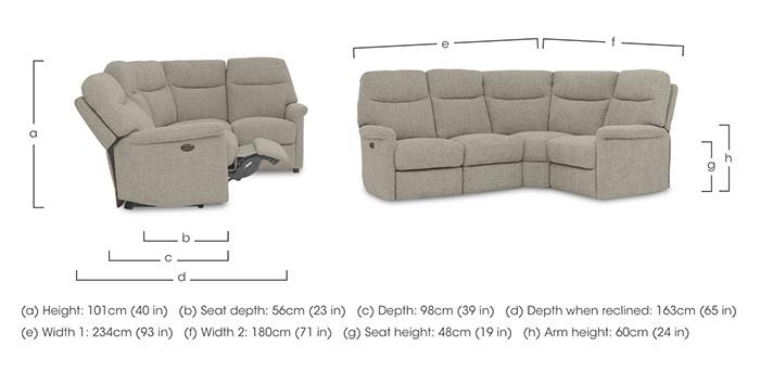 Compact Collection Lille Fabric Power Recliner Corner Sofa
