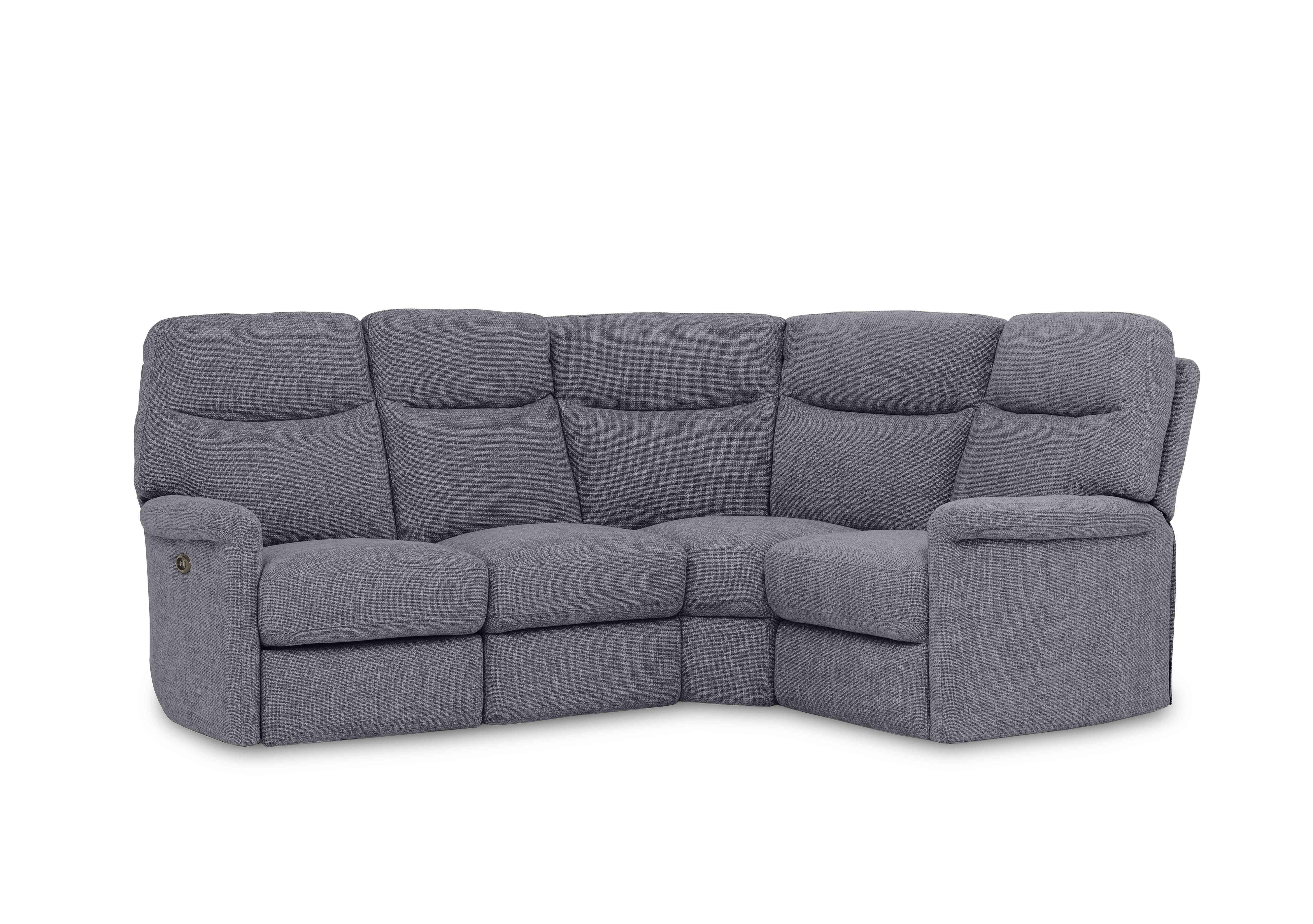 Compact Collection Lille Fabric Corner Sofa in Fab-Cac-R450 Gun Metal on Furniture Village