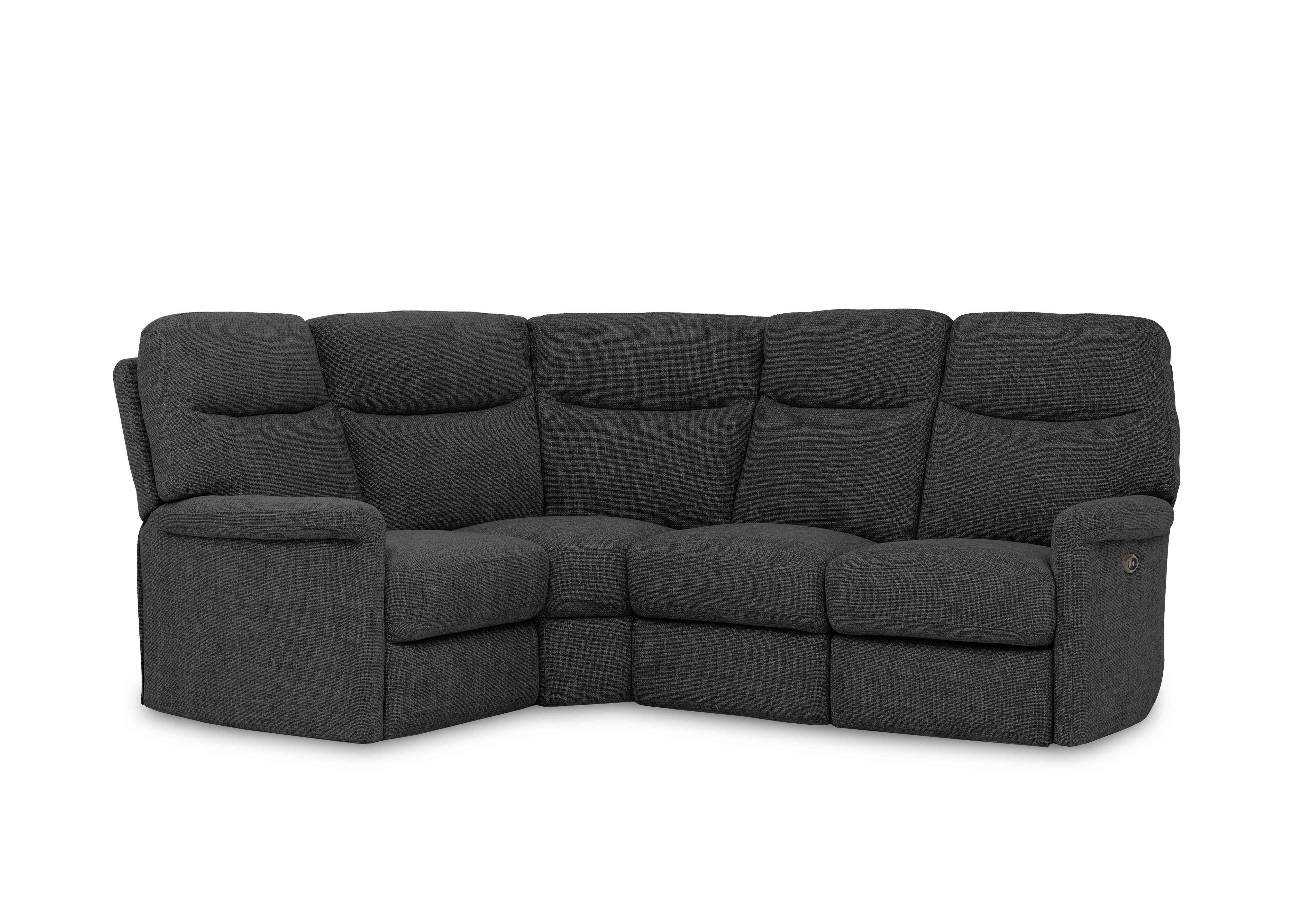 Compact Collection Lille Fabric Corner Sofa in Fab-Cac-R463 Black Mica on Furniture Village