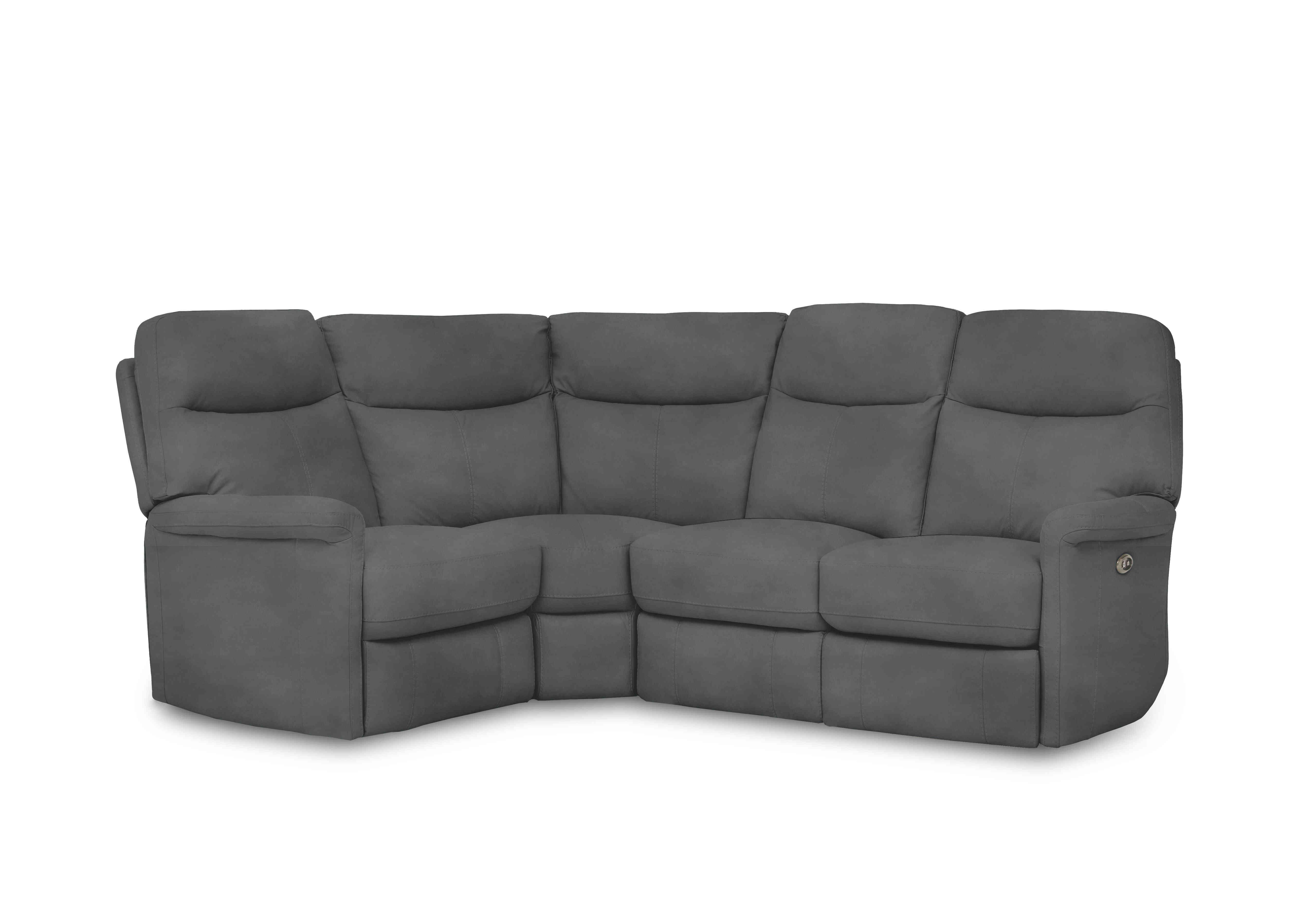 Compact Collection Lille Fabric Corner Sofa in Fab-Meg-R20 Pewter on Furniture Village