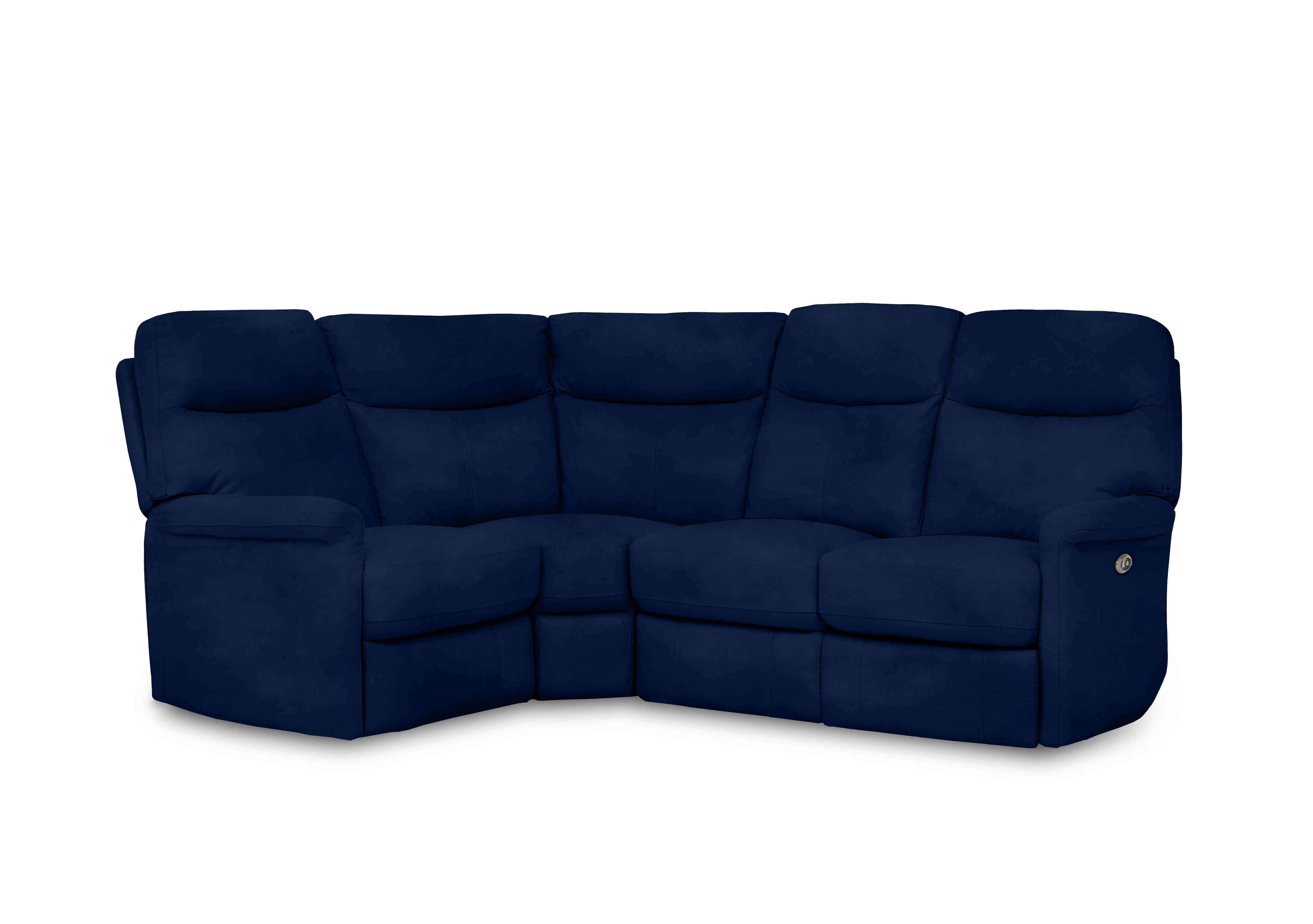 Compact Collection Lille Fabric Corner Sofa in Fab-Meg-R28 Navy on Furniture Village