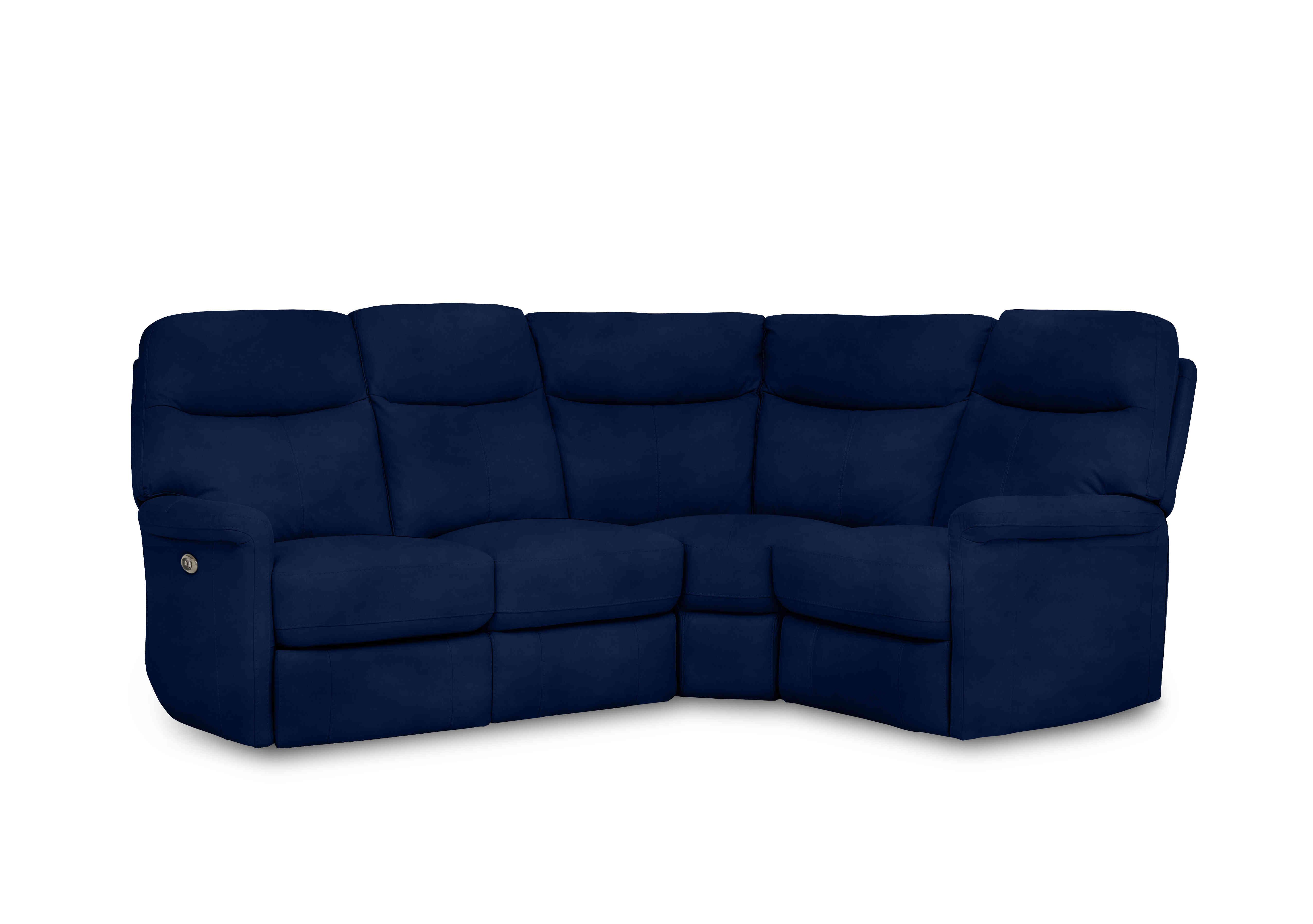 Compact Collection Lille Fabric Corner Sofa in Fab-Meg-R28 Navy on Furniture Village