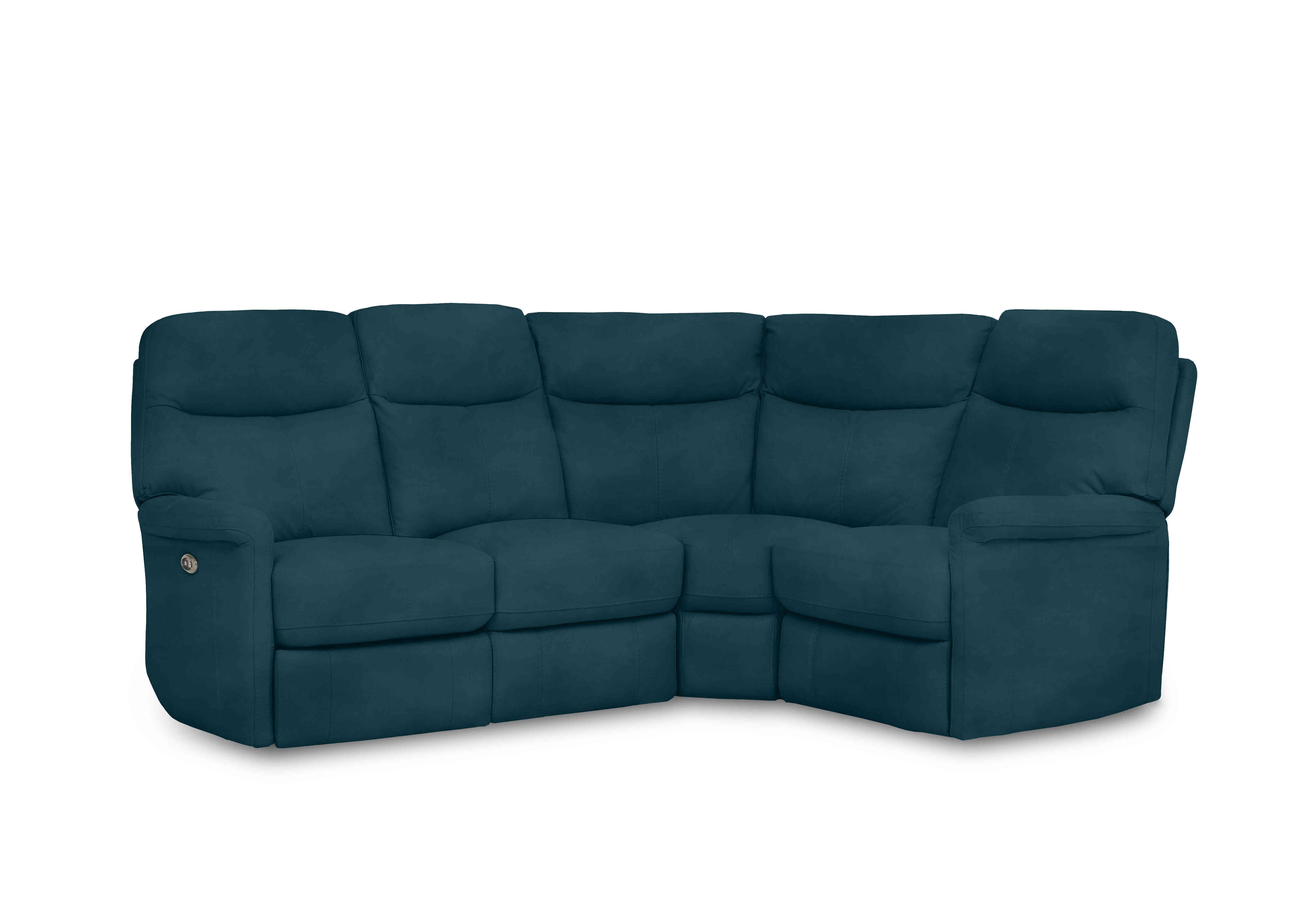 Compact Collection Lille Fabric Corner Sofa in Fab-Meg-R36 Lake Green on Furniture Village