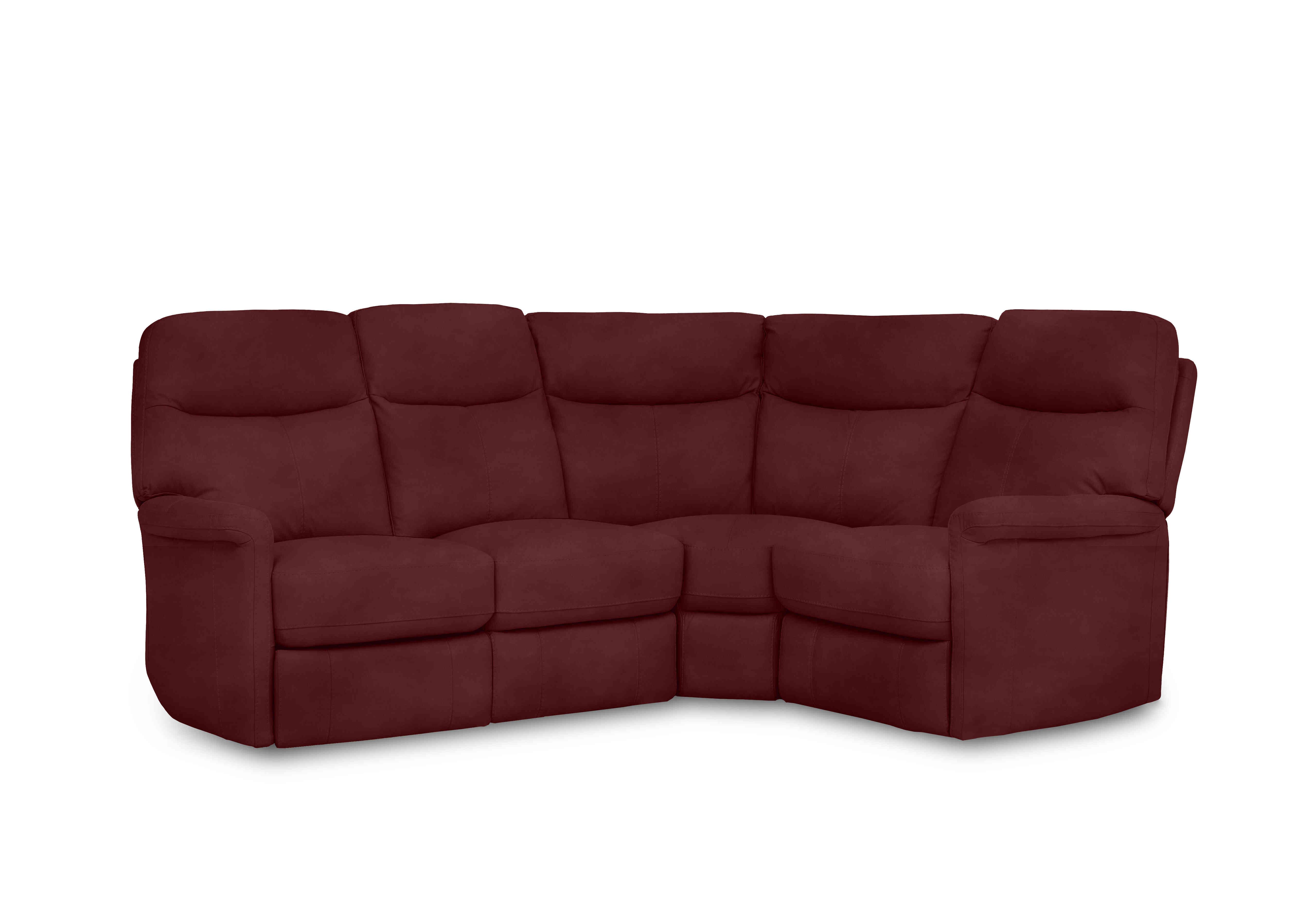 Compact Collection Lille Fabric Corner Sofa in Fab-Meg-R65 Burgundy on Furniture Village