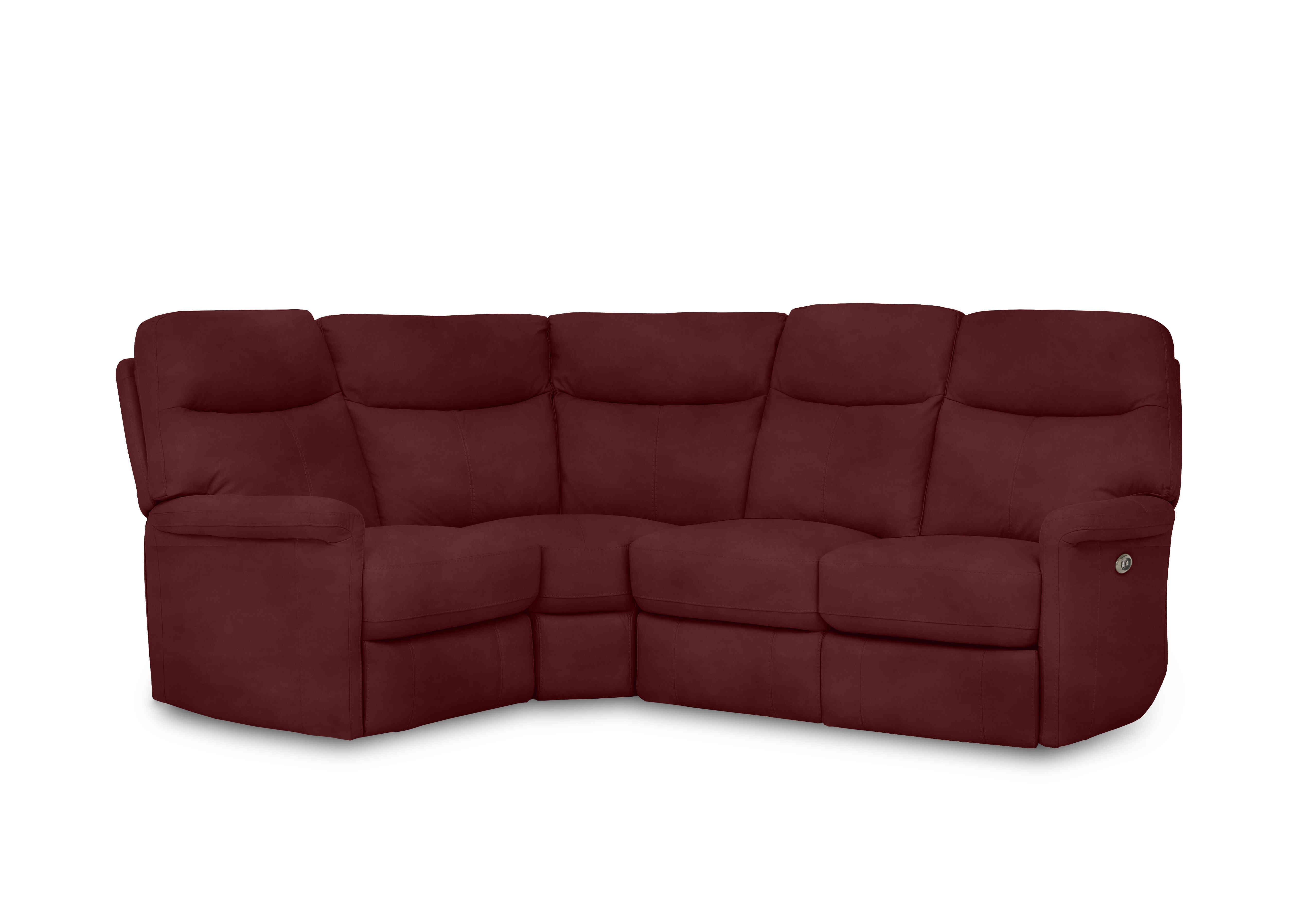 Compact Collection Lille Fabric Corner Sofa in Fab-Meg-R65 Burgundy on Furniture Village