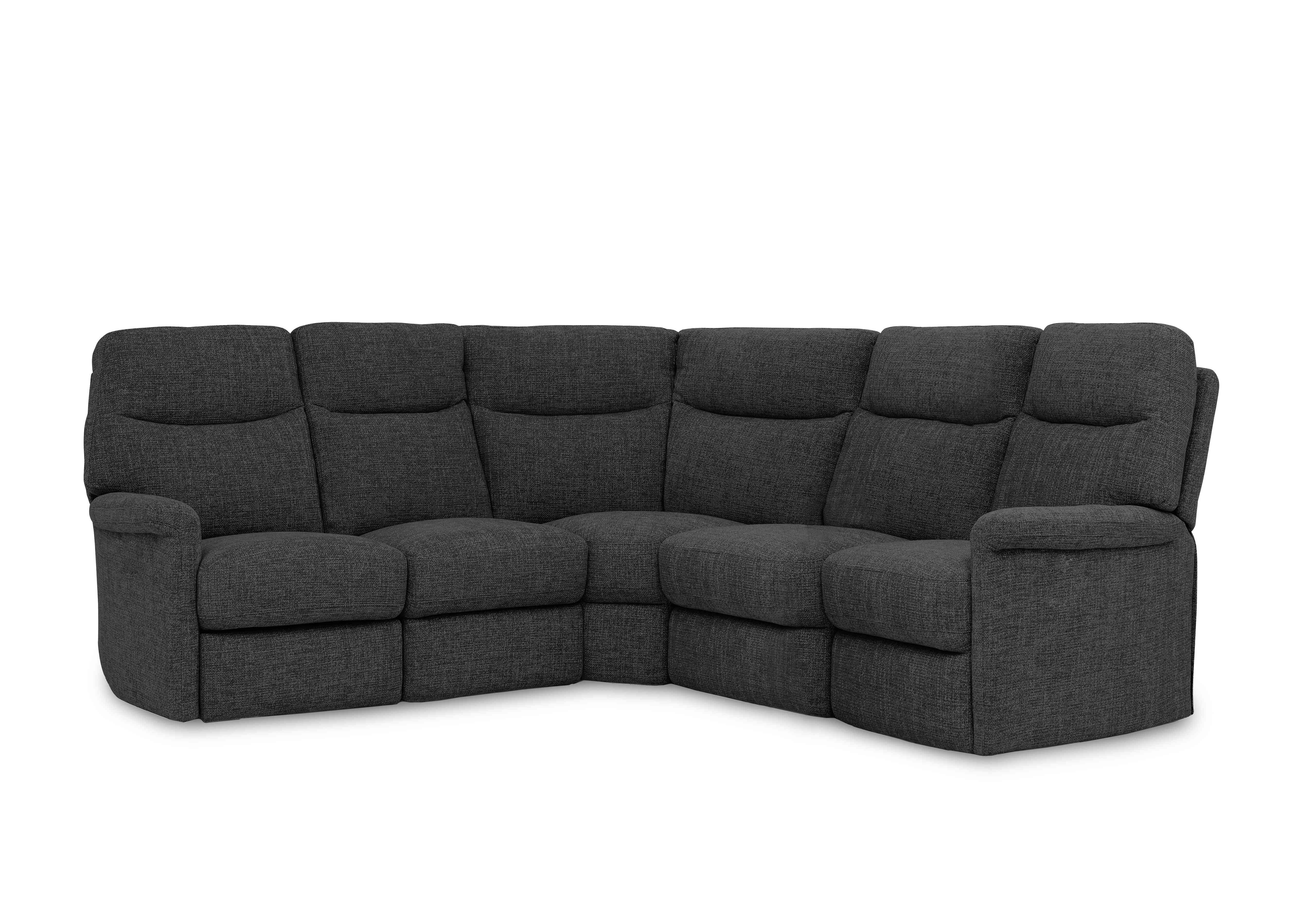 Compact Collection Lille Large Fabric Corner Sofa in Fab-Cac-R463 Black Mica on Furniture Village