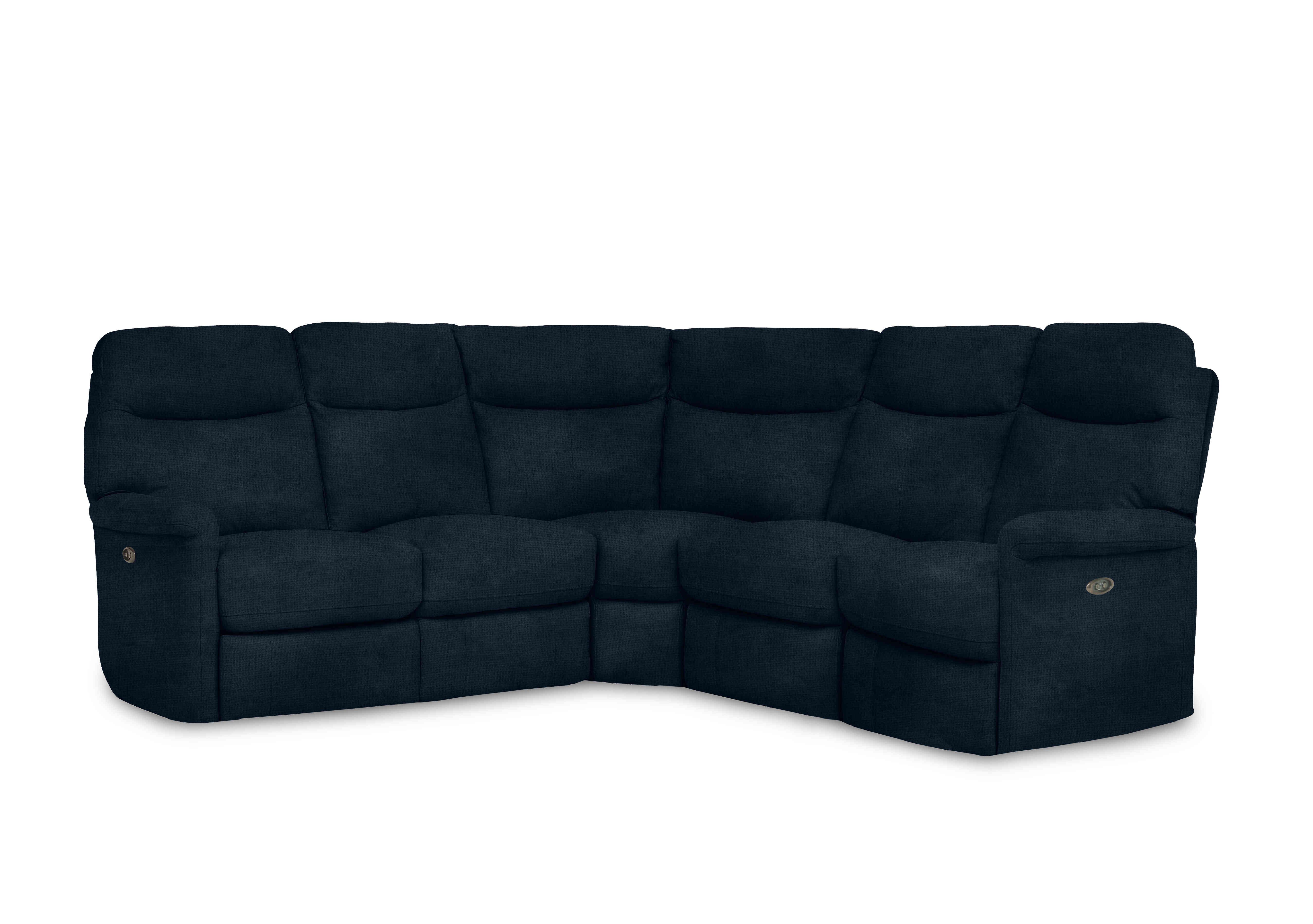 Compact Collection Lille Large Fabric Corner Sofa in Fab-Coe-R304 Navy Blue on Furniture Village