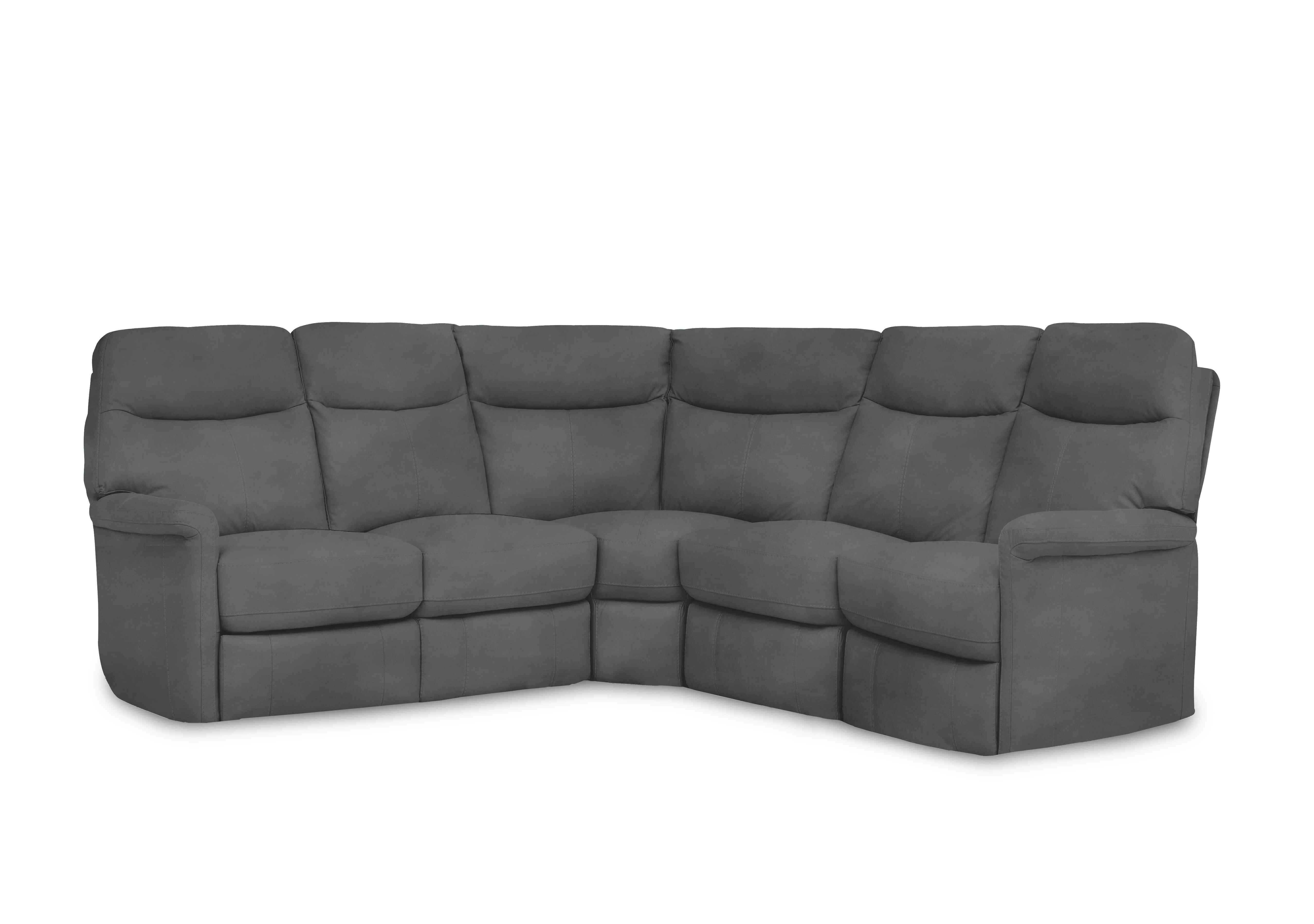 Compact Collection Lille Large Fabric Corner Sofa in Fab-Meg-R20 Pewter on Furniture Village