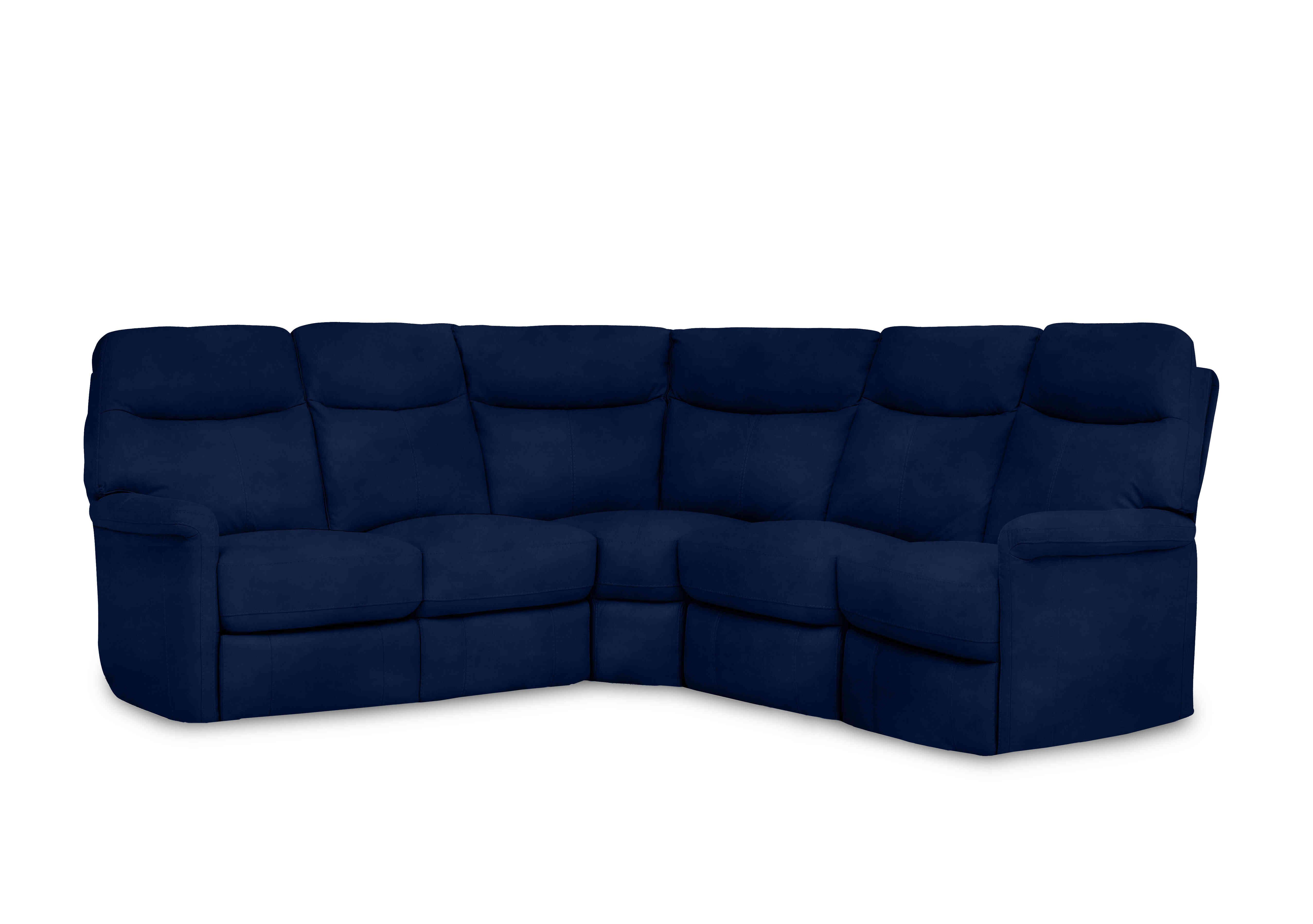 Compact Collection Lille Large Fabric Corner Sofa in Fab-Meg-R28 Navy on Furniture Village