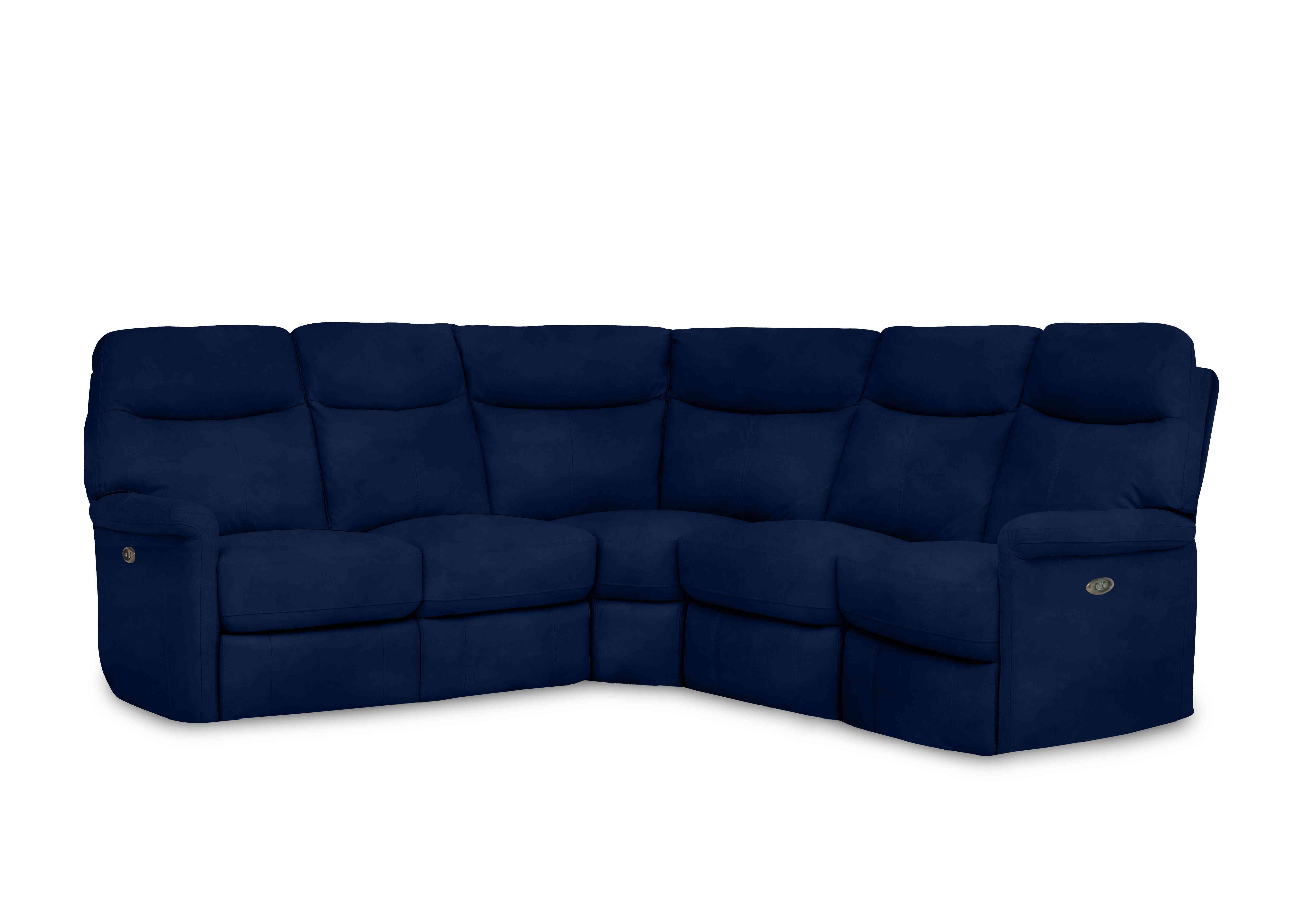Compact Collection Lille Large Fabric Corner Sofa in Fab-Meg-R28 Navy on Furniture Village