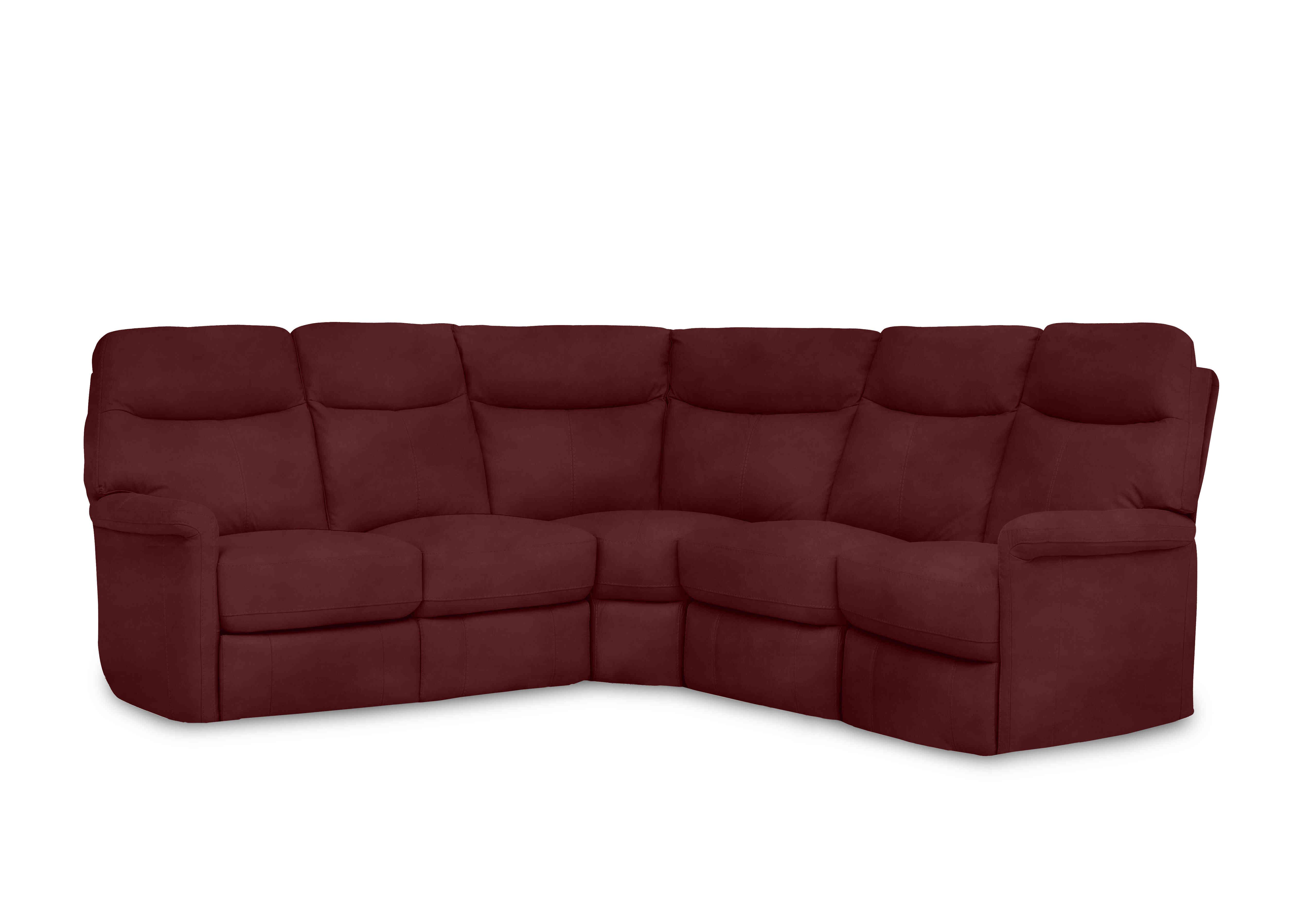 Compact Collection Lille Large Fabric Corner Sofa in Fab-Meg-R65 Burgundy on Furniture Village