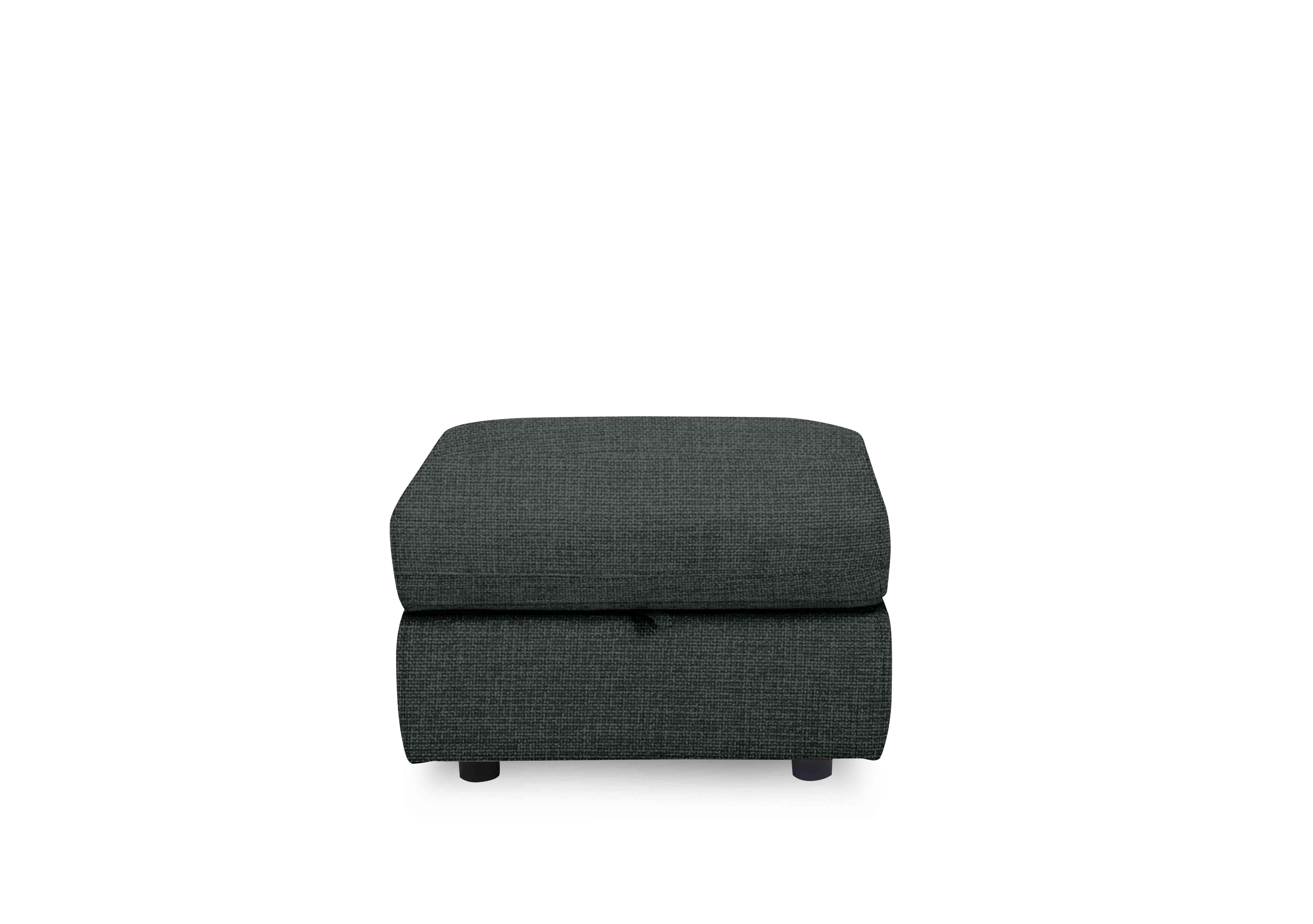 Compact Collection Lille Fabric Storage Footstool in Fab-Cac-R463 Black Mica on Furniture Village