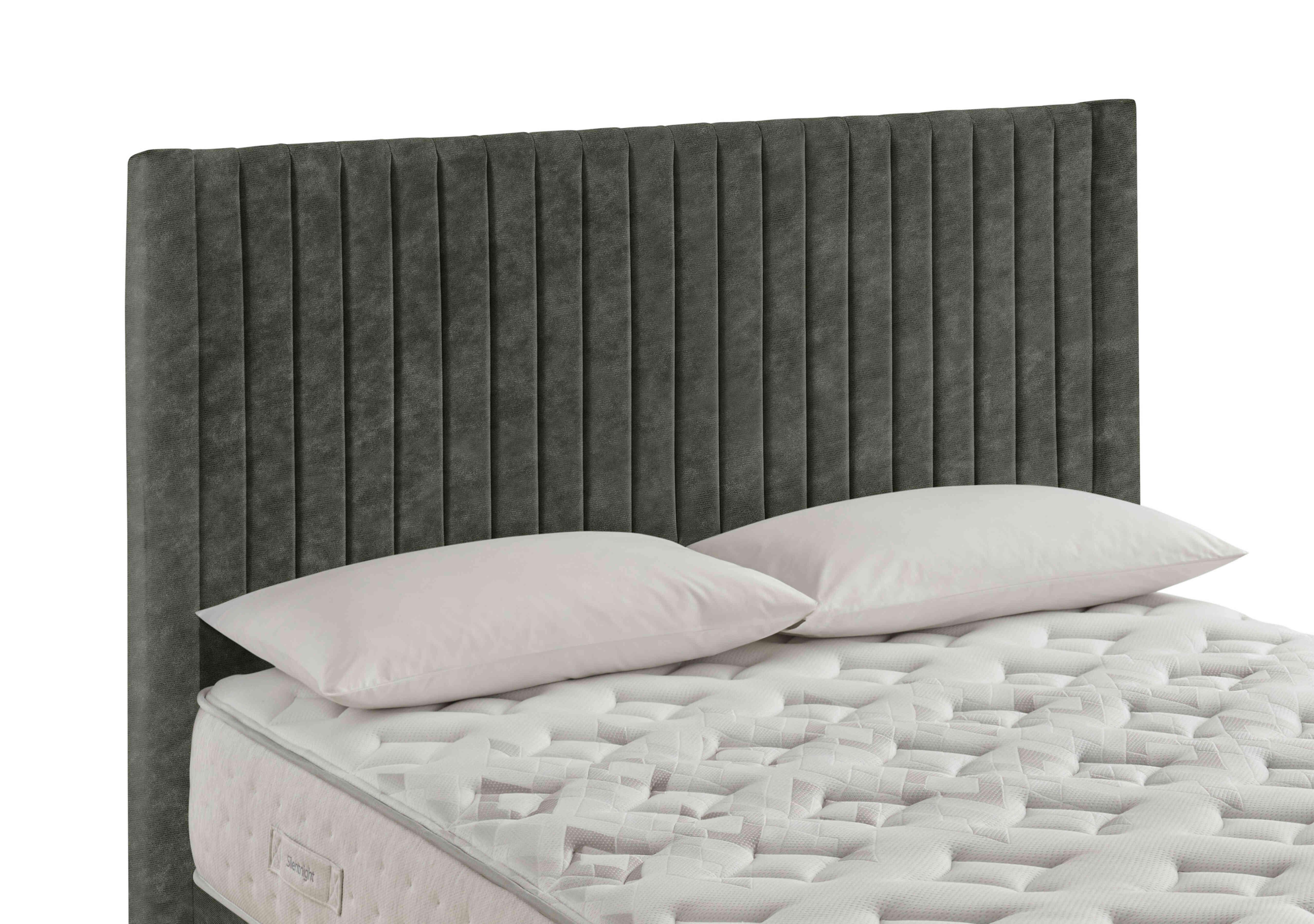 Cascade Floor Standing Headboard in Fine Cord Velvet Hunter on Furniture Village