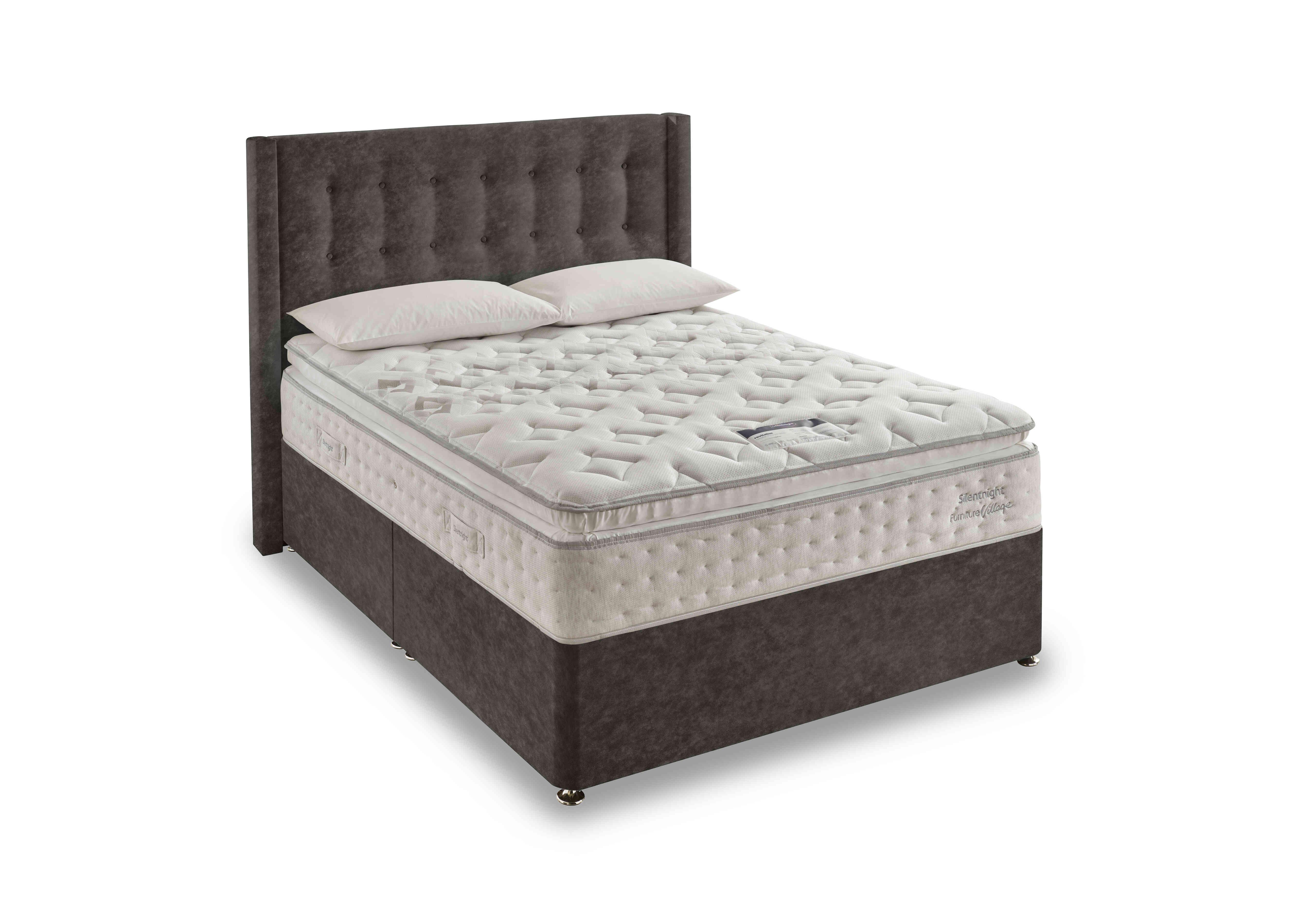 Revitalise Breathe 3000 Pillowtop Divan Set in Fine Cord Velvet Umbra on Furniture Village