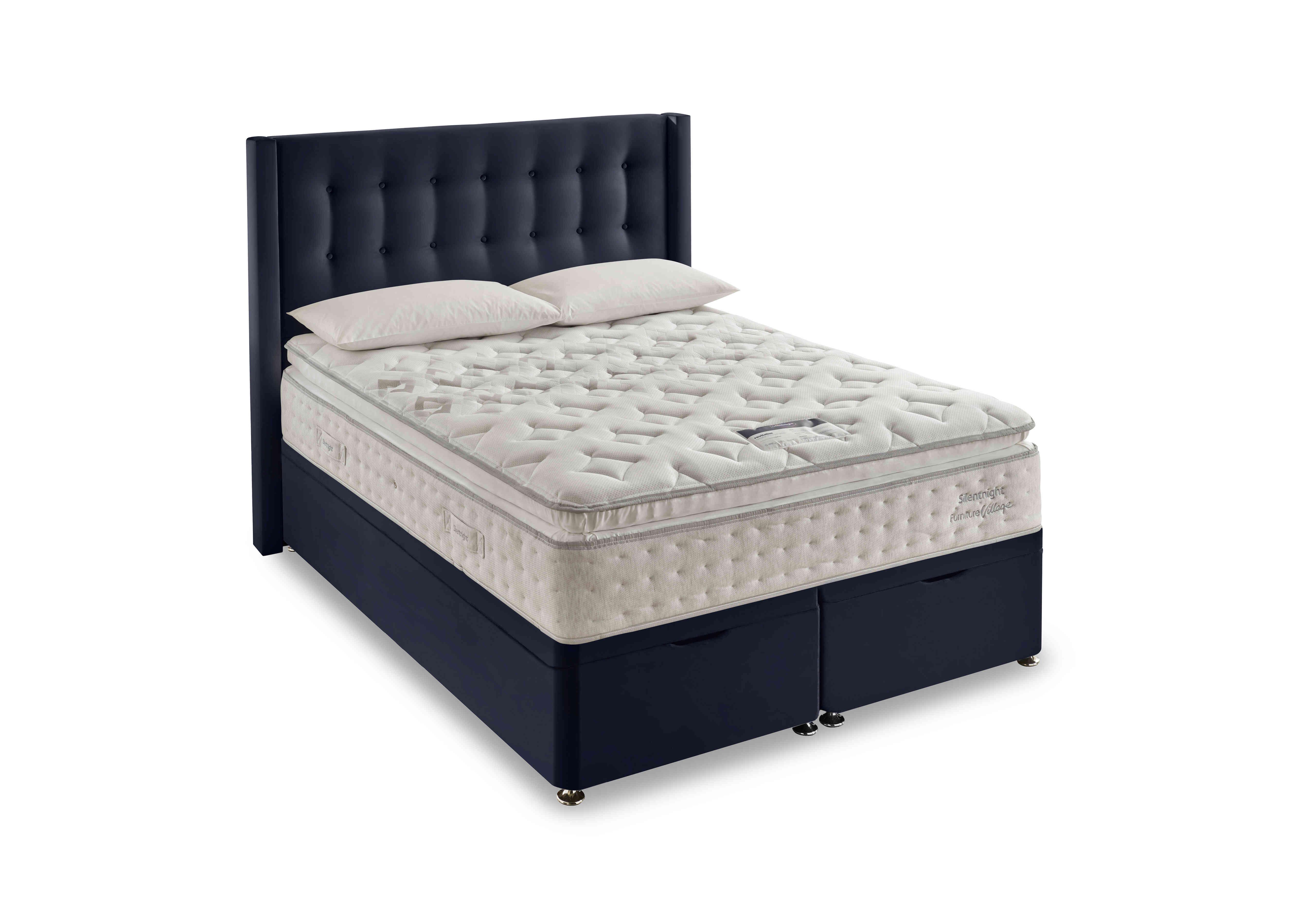 Revitalise Breathe 3000 Pillowtop Ottoman Divan Set in Smooth Velvet Maritime on Furniture Village