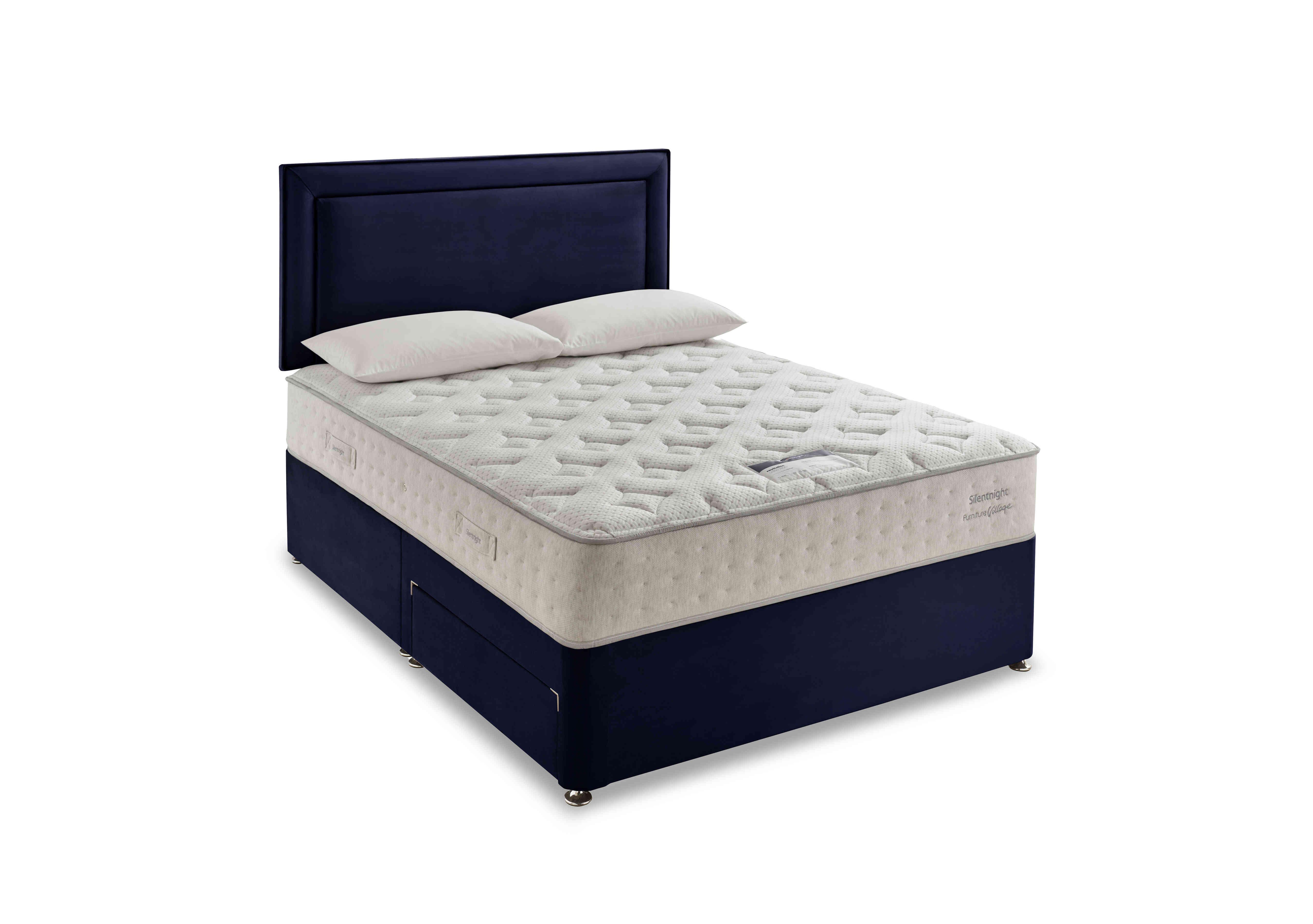 Revitalise Ortho 1400 Divan Set in Smooth Velvet Maritime on Furniture Village