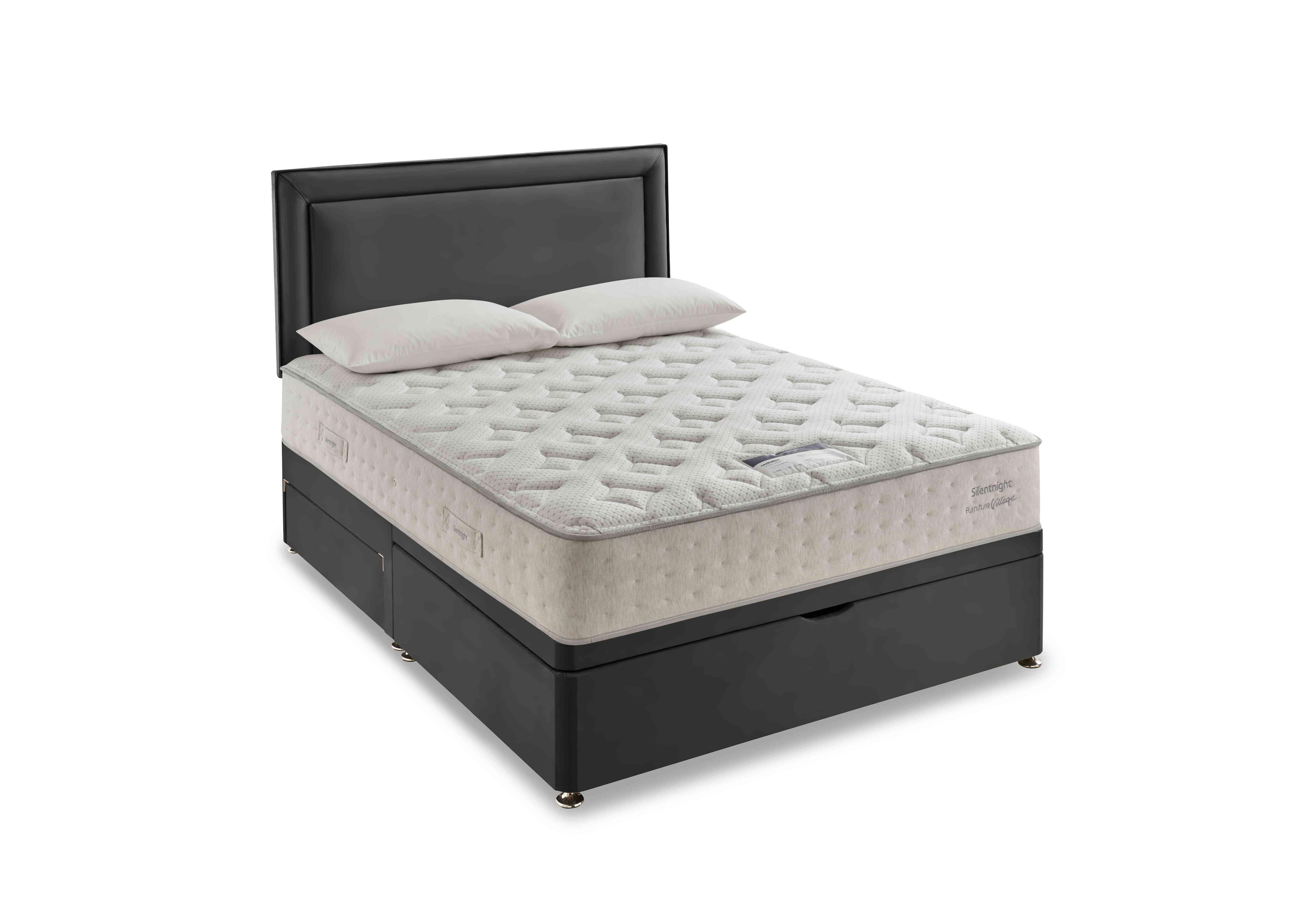 Revitalise Ortho 1400 Half Ottoman Divan Set in Smooth Velvet Charcoal on Furniture Village