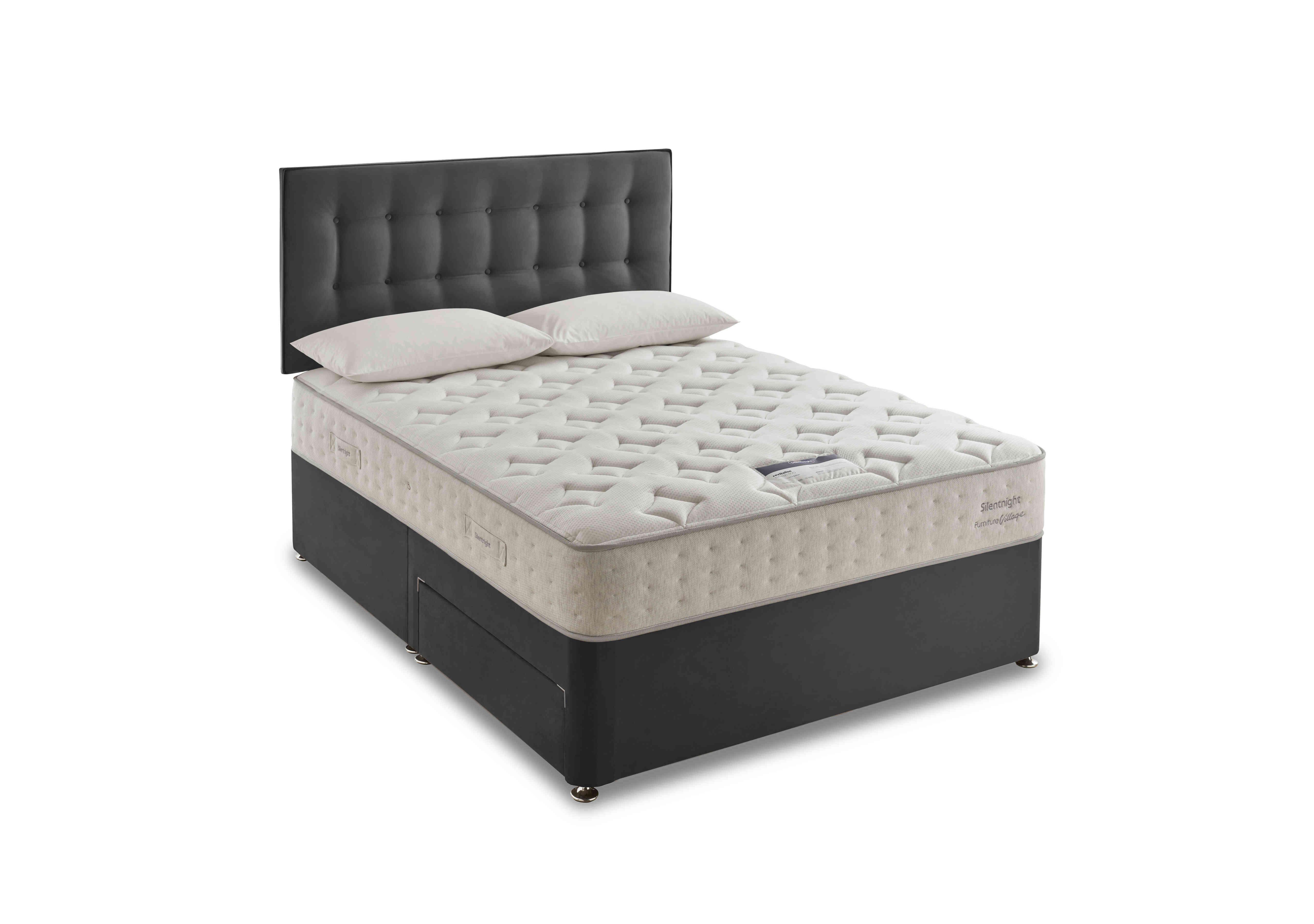 Revitalise Refresh 800 Divan Set in Smooth Velvet Charcoal on Furniture Village