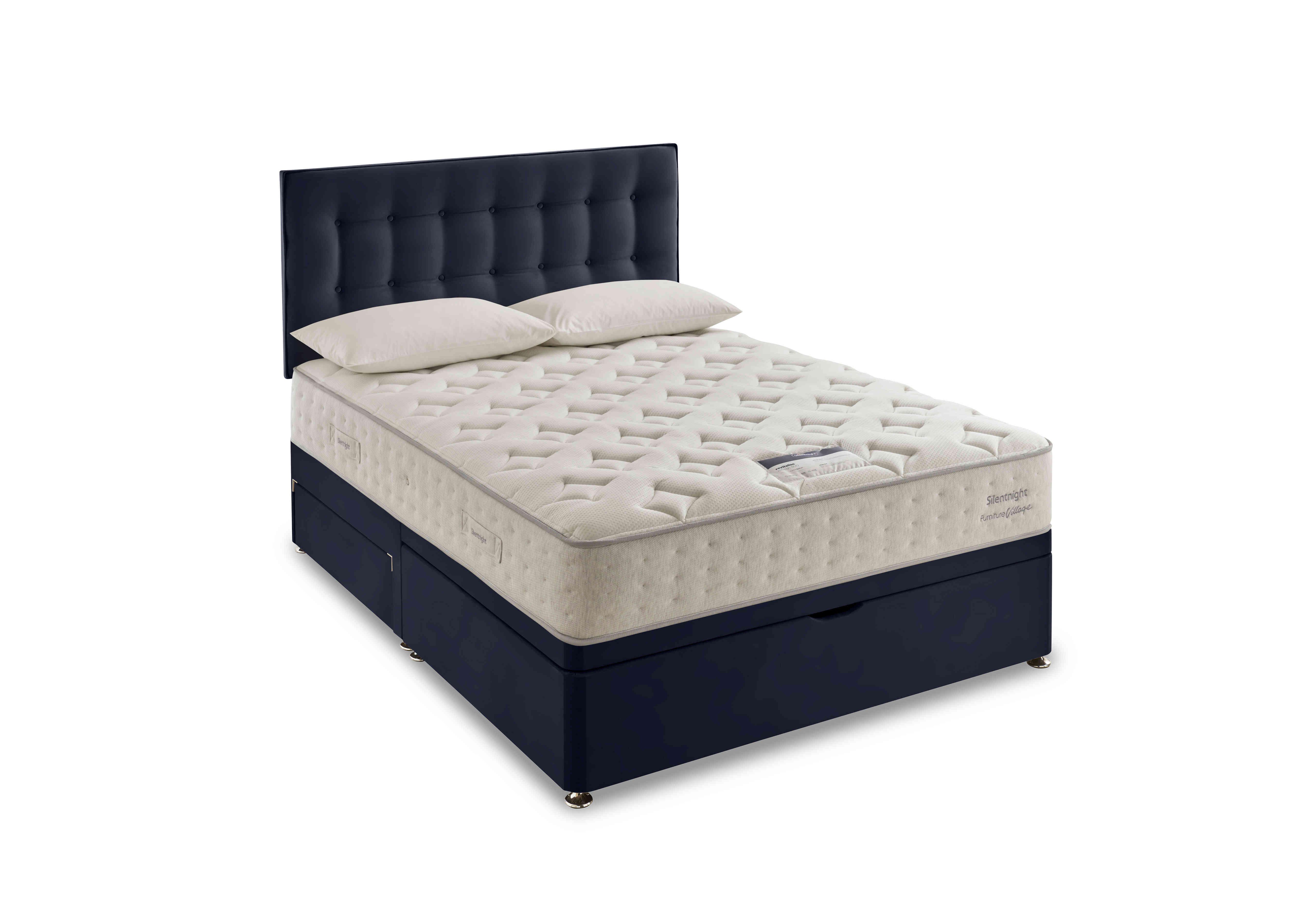 Revitalise Refresh 800 Half Ottoman Divan Set in Smooth Velvet Maritime on Furniture Village