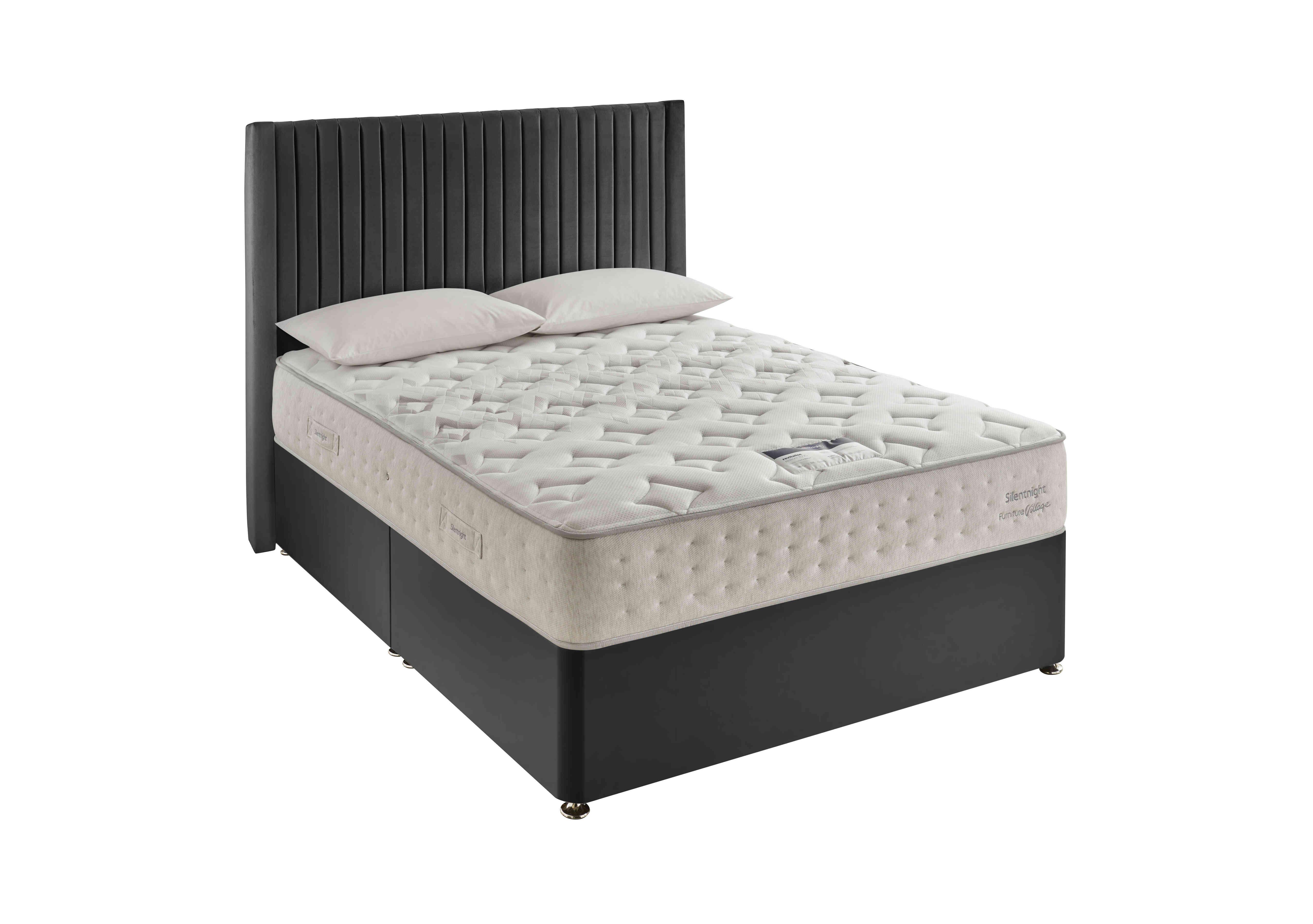 Revitalise Restore 1600 Divan Set in Smooth Velvet Charcoal on Furniture Village